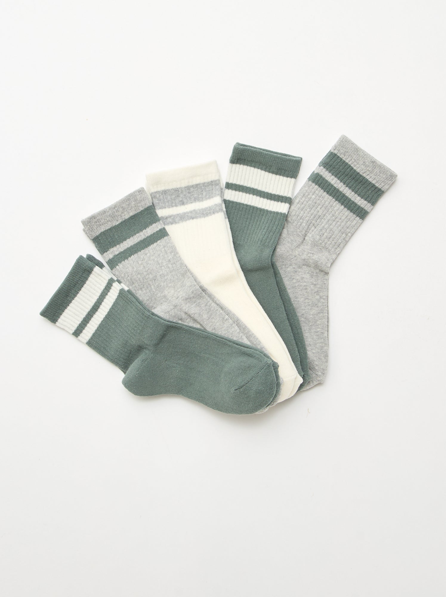Lot de 5 chaussettes en coton - Vert