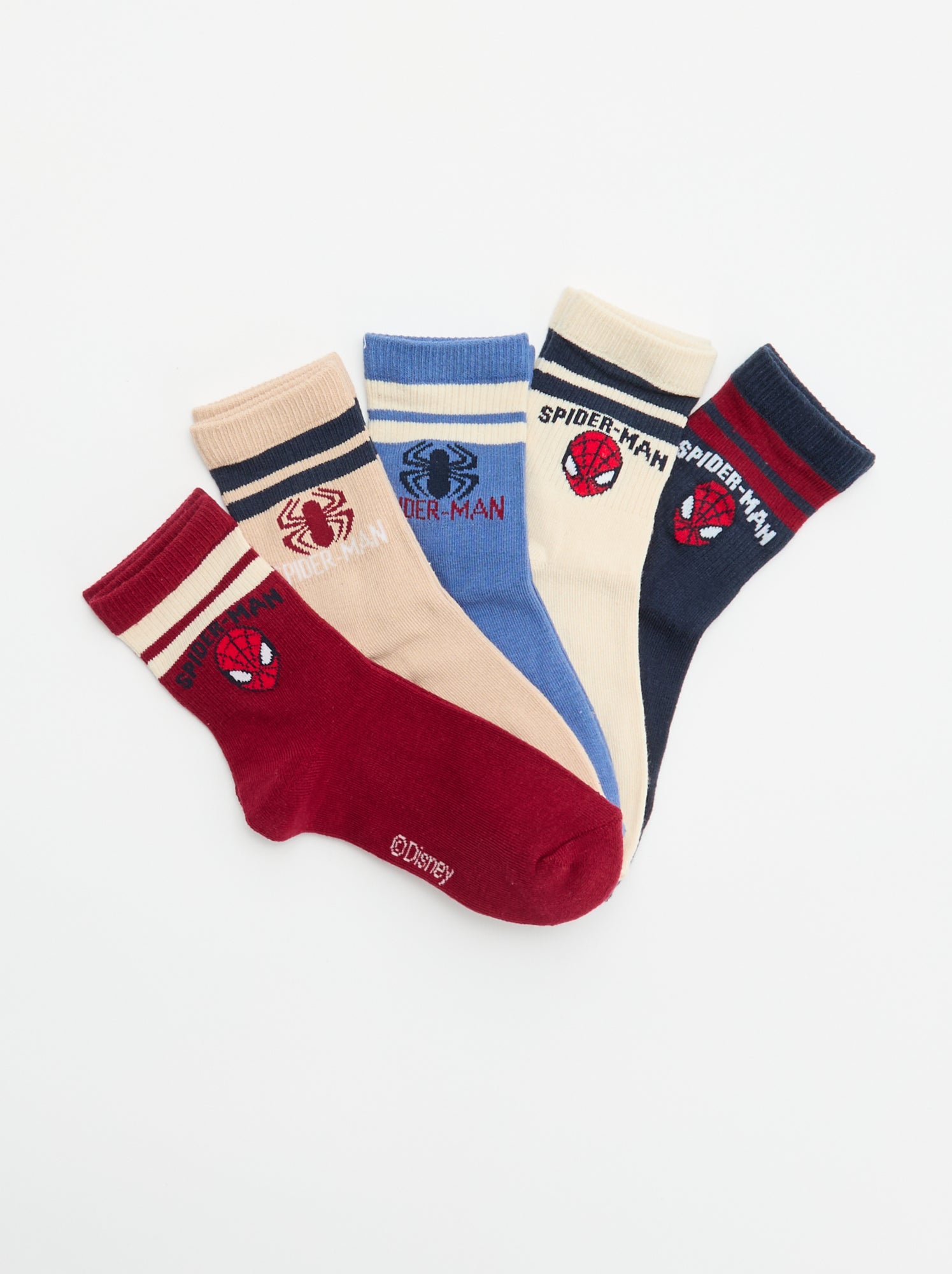 Lot de 5 chaussettes 'Spider-Man' 'Marvel' - Rouge