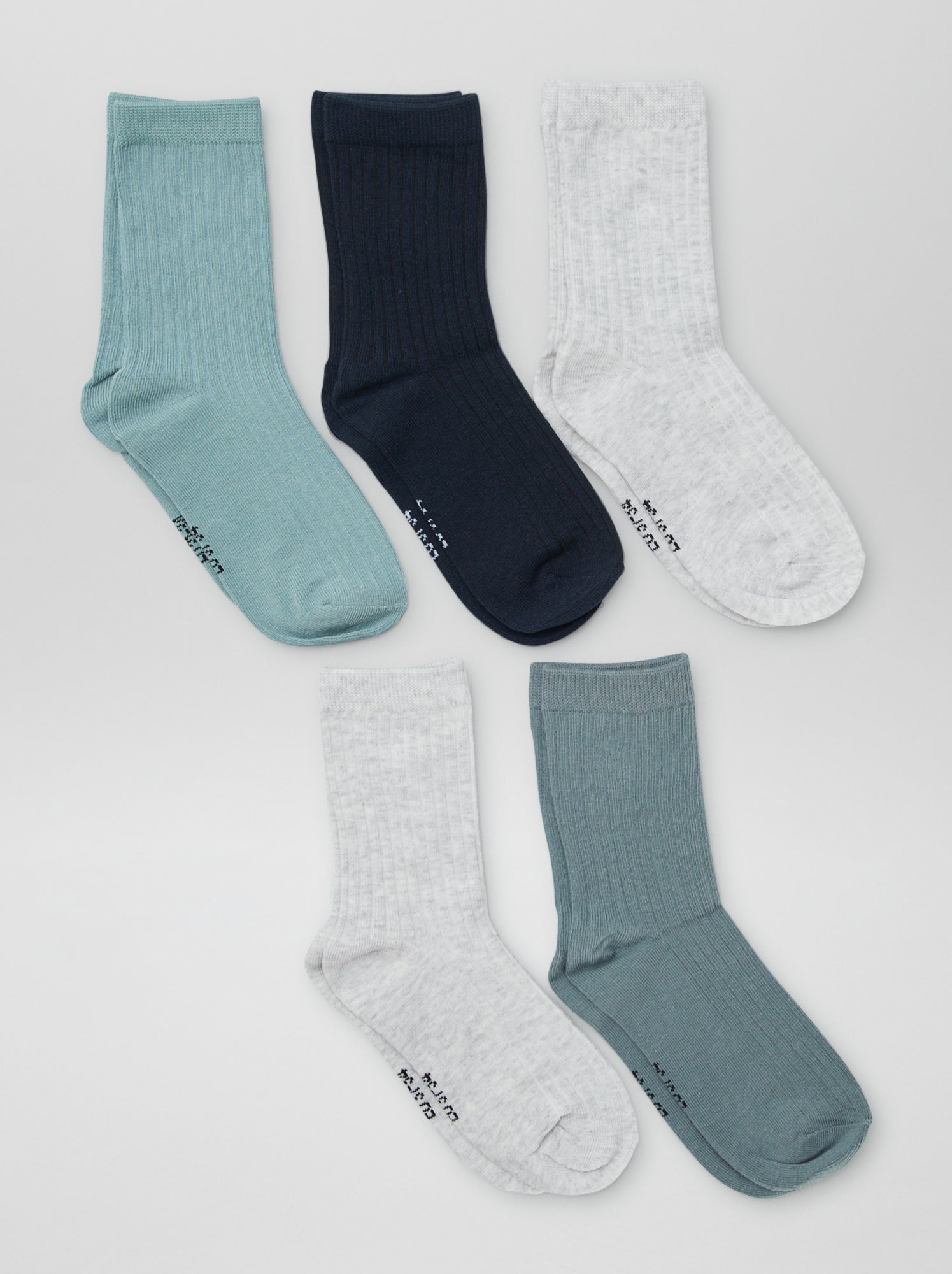 Lot de 5 chaussettes unies - Bleu