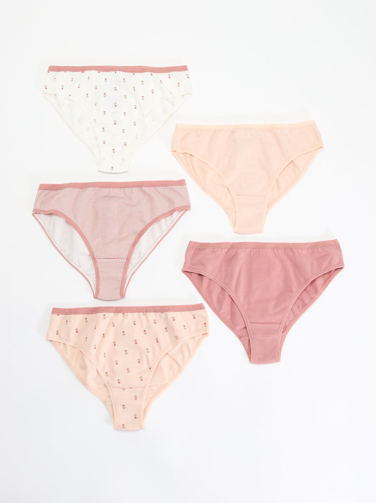 Lot de 5 culottes imprimées - Rose