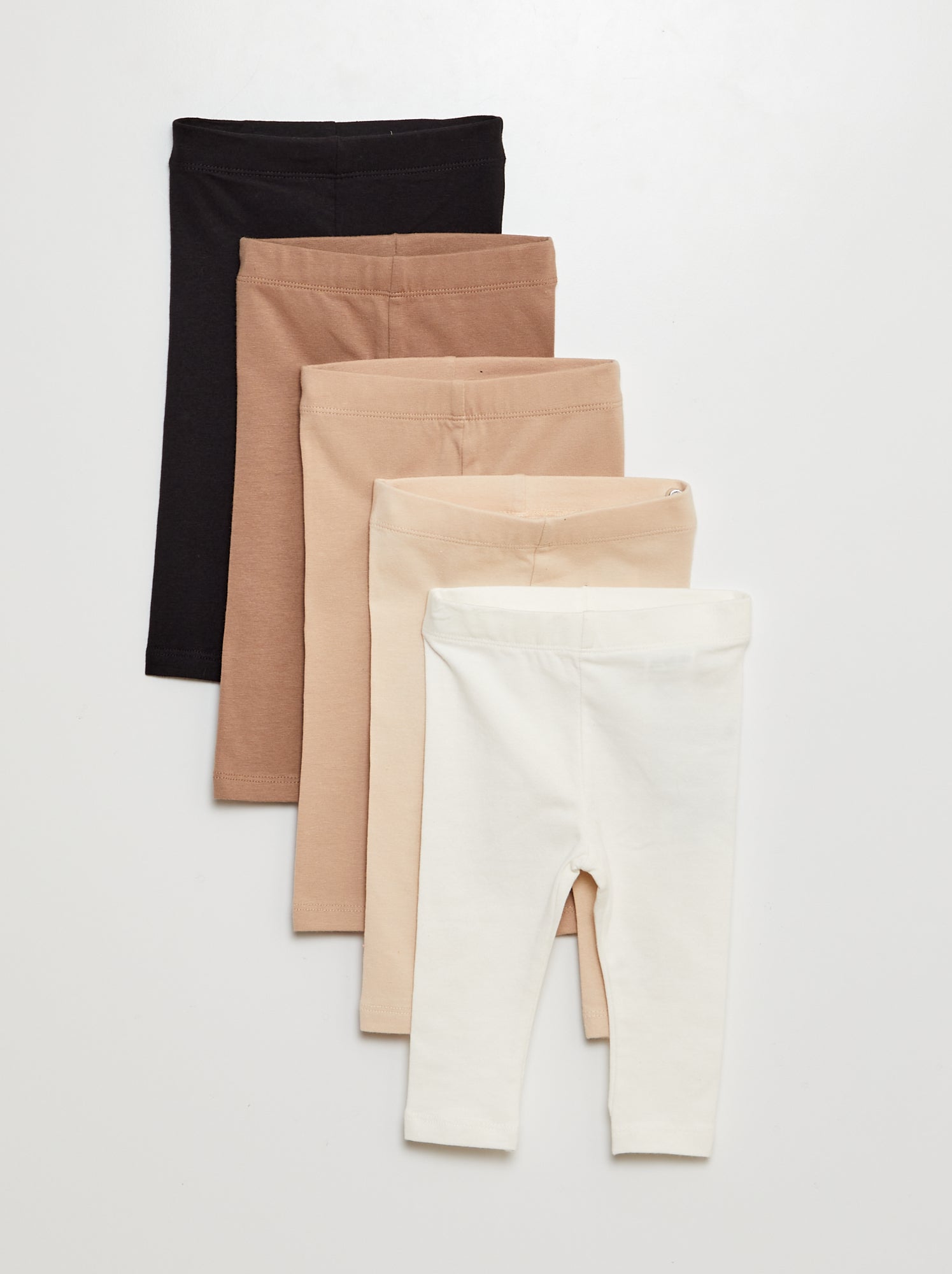 Lot de 5 leggings unis - Beige