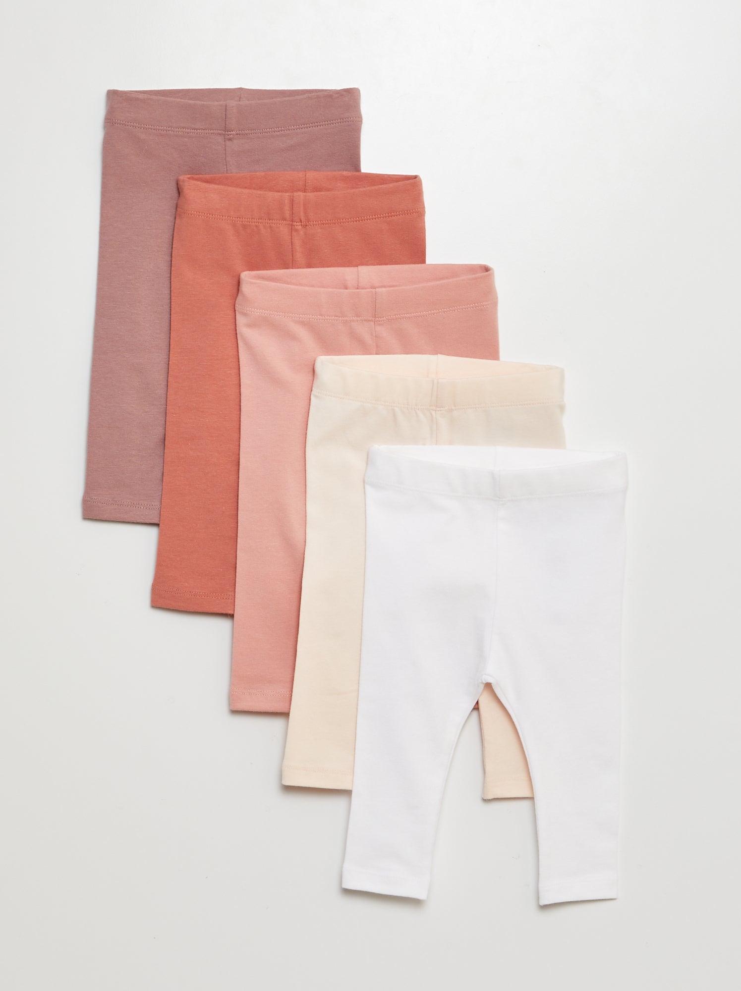 Lot de 5 leggings unis - Rose
