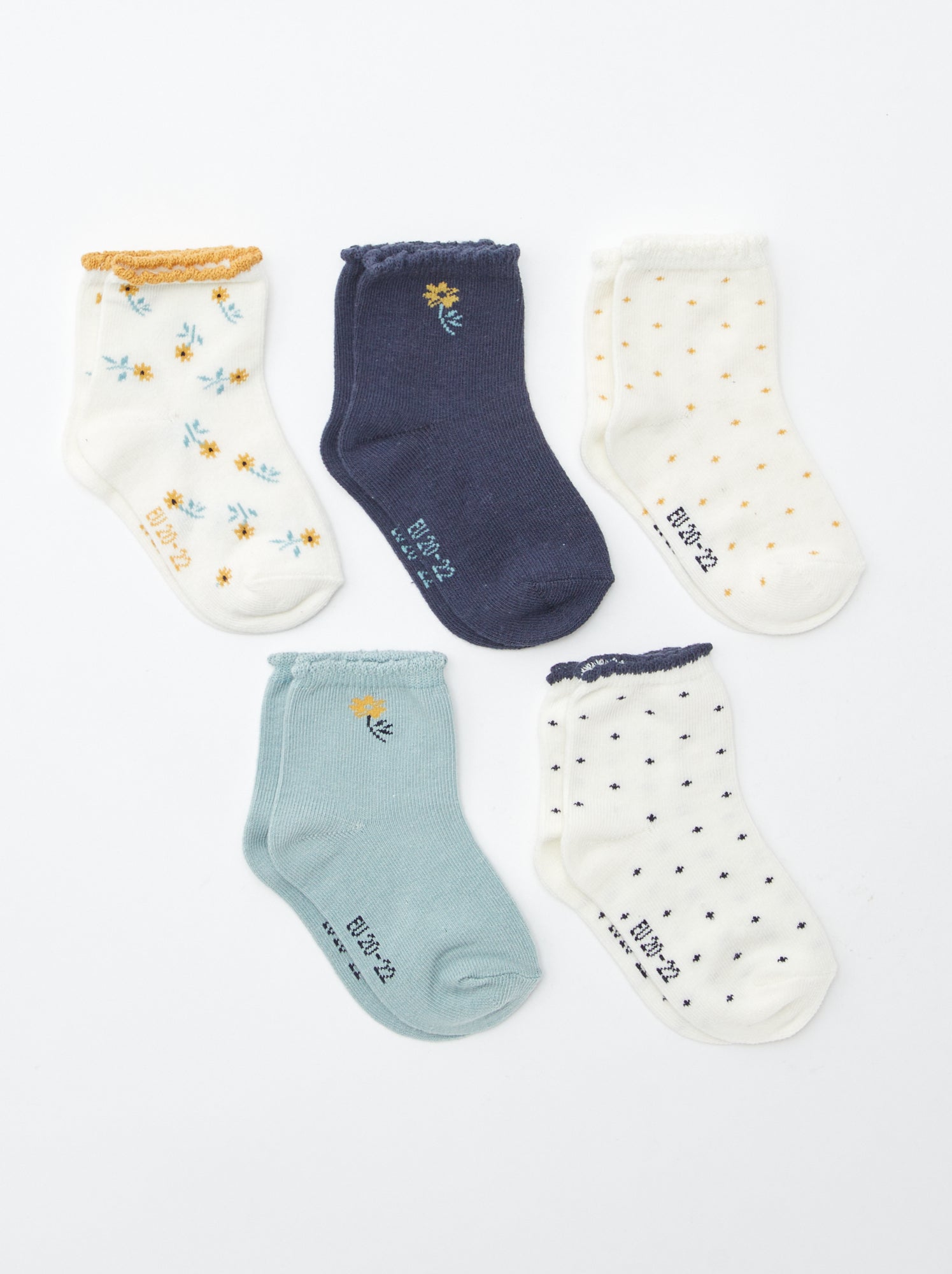 Lot de 5 paires de chaussettes en maille stretch - Beige (BYB41_14)