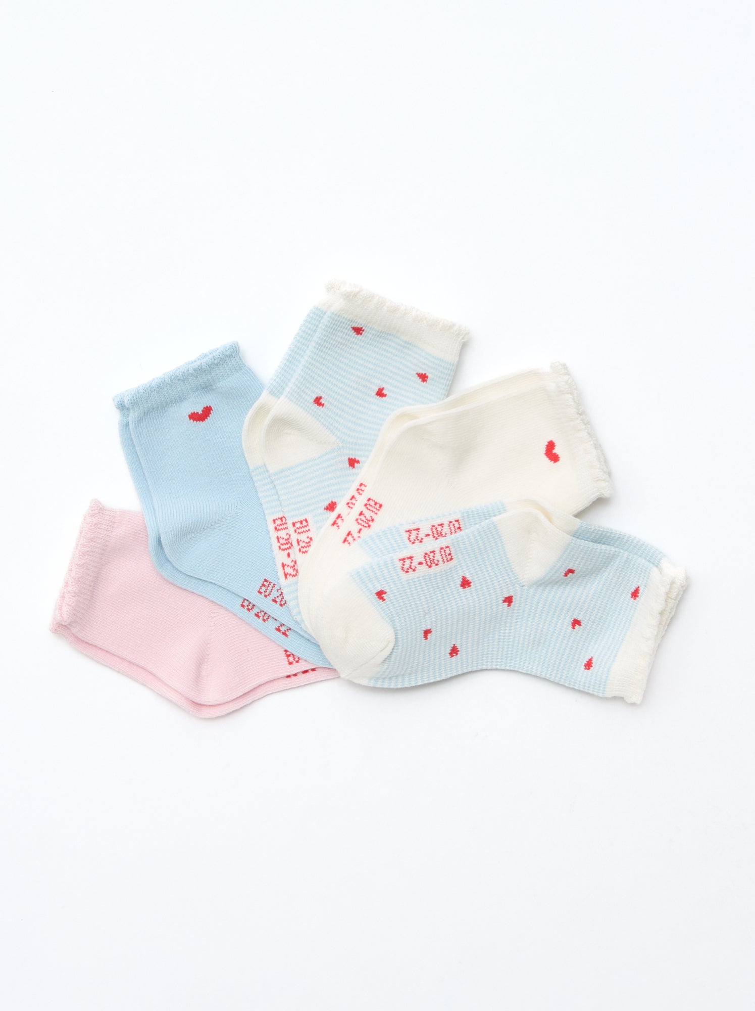 Lot de 5 paires de chaussettes en maille stretch - Bleu/blanc/rose