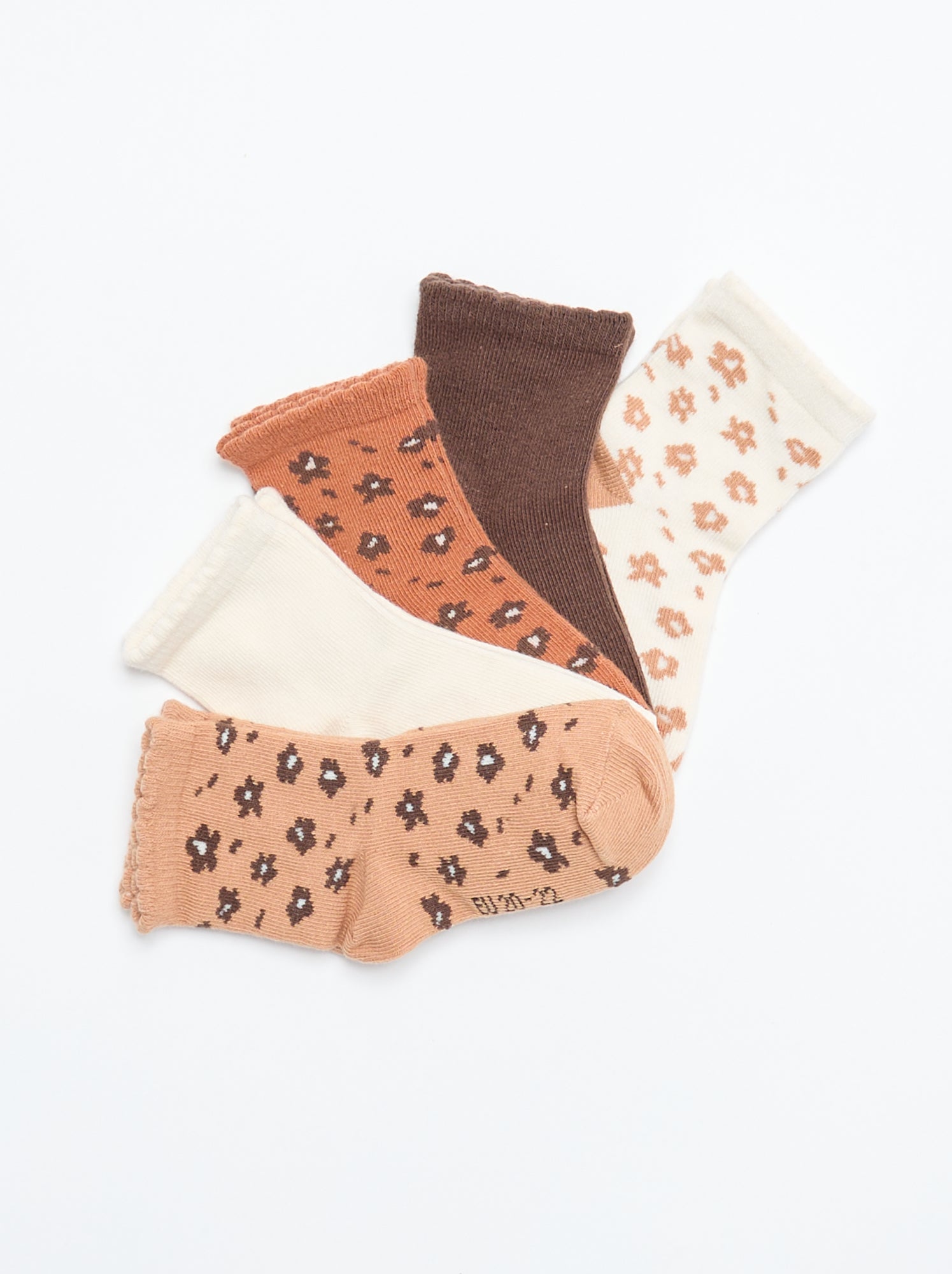 Lot de 5 paires de chaussettes en maille stretch - Marron (BYB41_21)