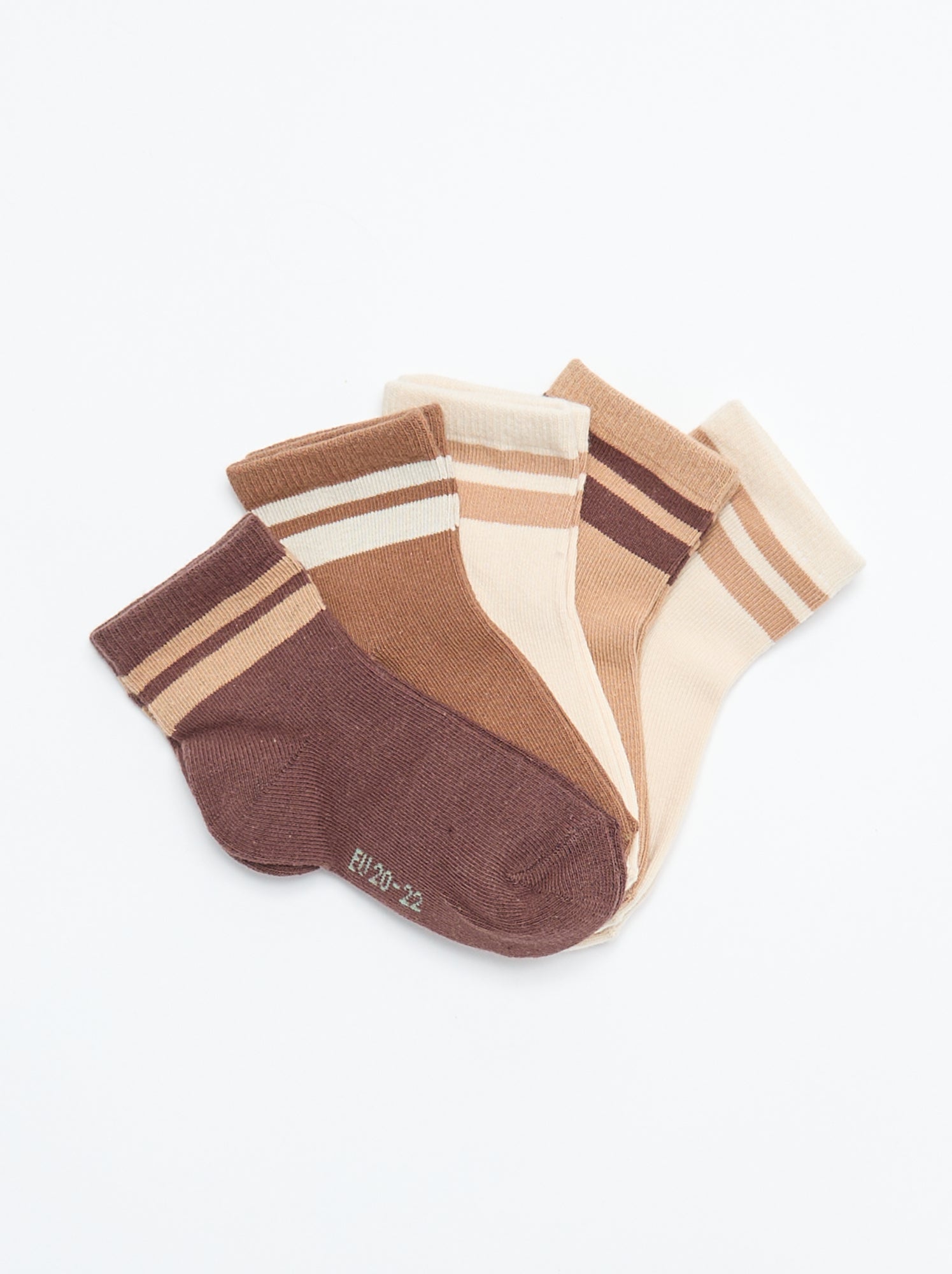 Lot de 5 paires de chaussettes en maille stretch - Marron (BYB41_22)
