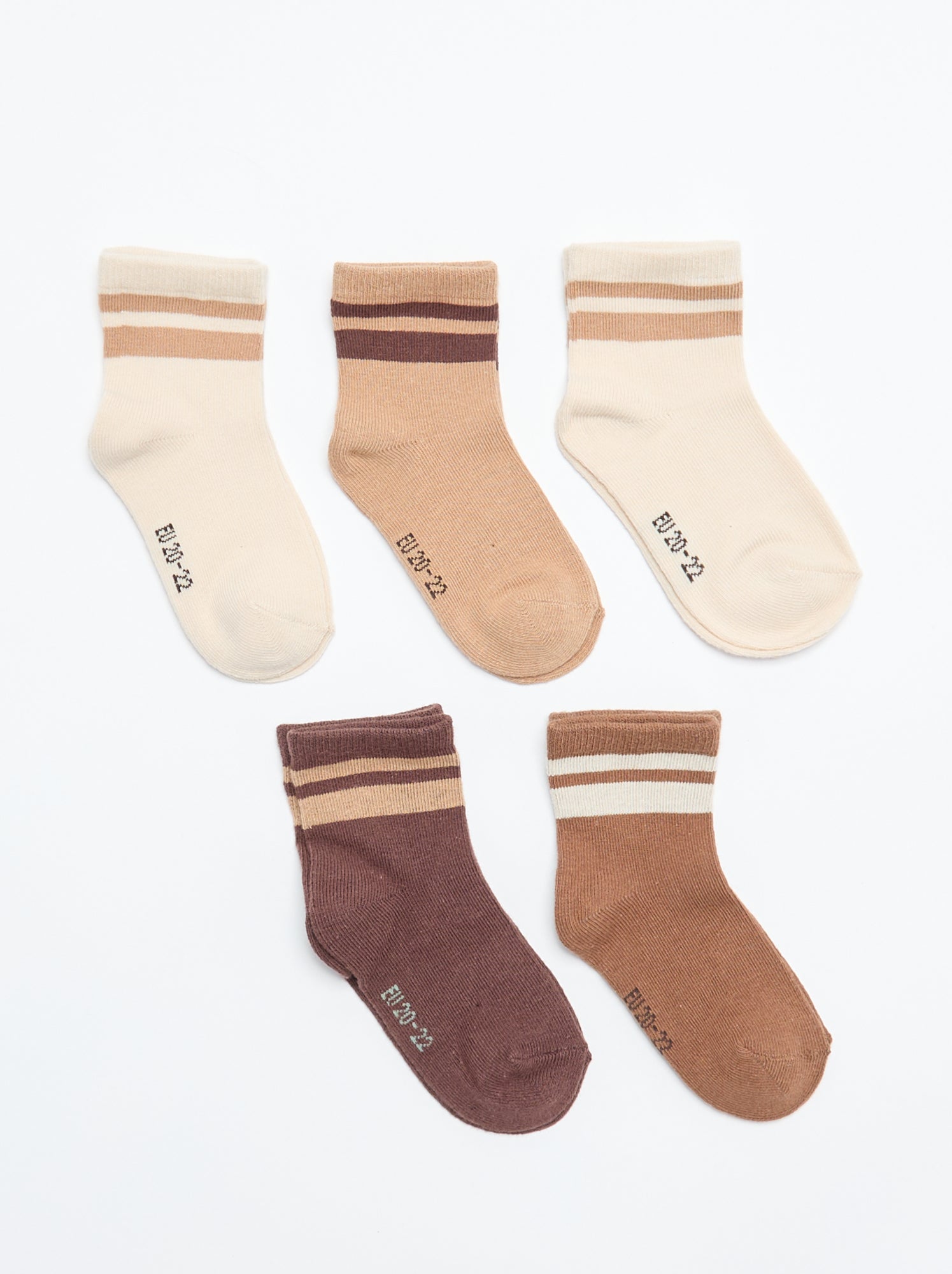 Lot de 5 paires de chaussettes en maille stretch - Marron (BYB41_22)