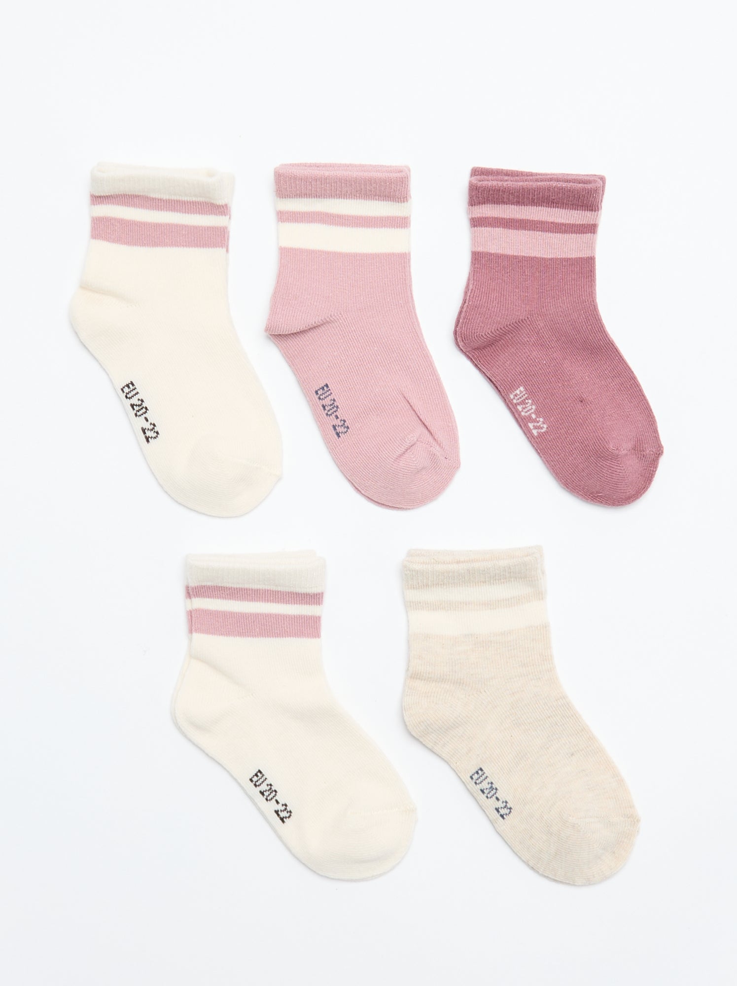 Lot de 5 paires de chaussettes en maille stretch - Rose