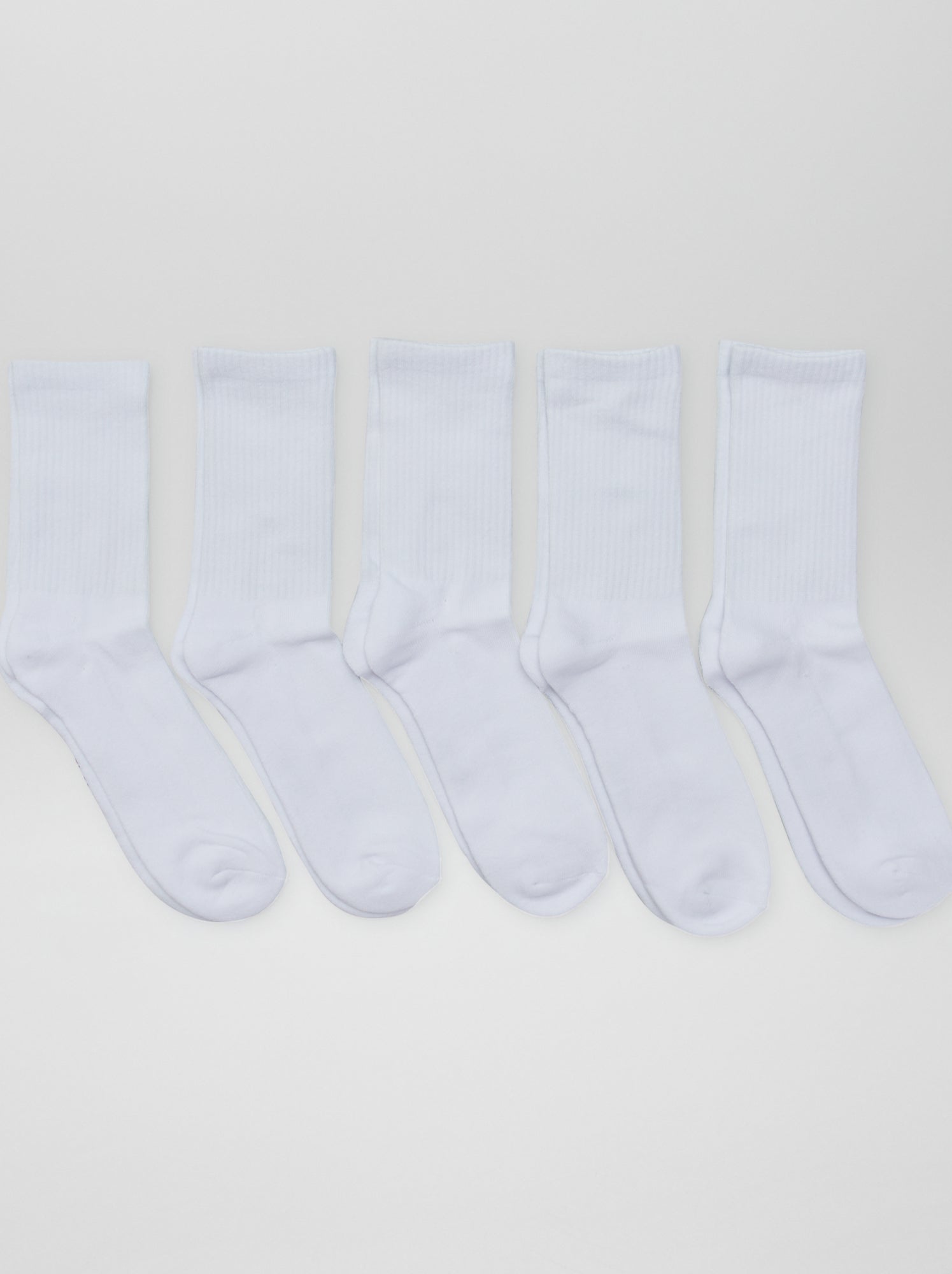 Lot de 5 paires de chaussettes hautes en maille - Blanc