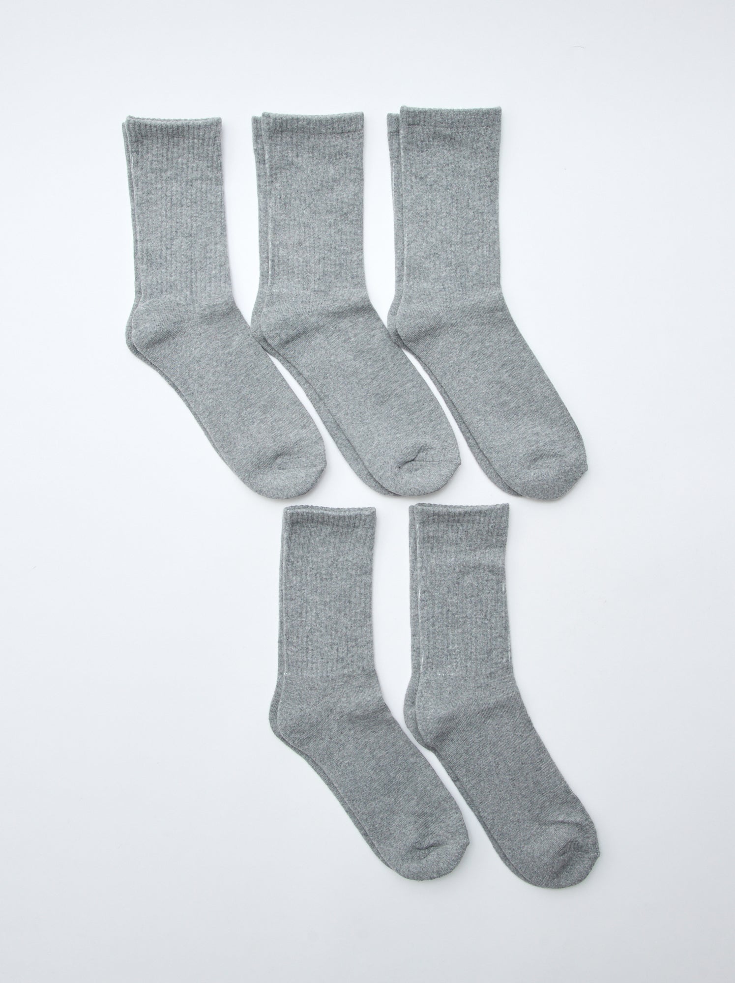 Lot de 5 paires de chaussettes hautes en maille - Gris