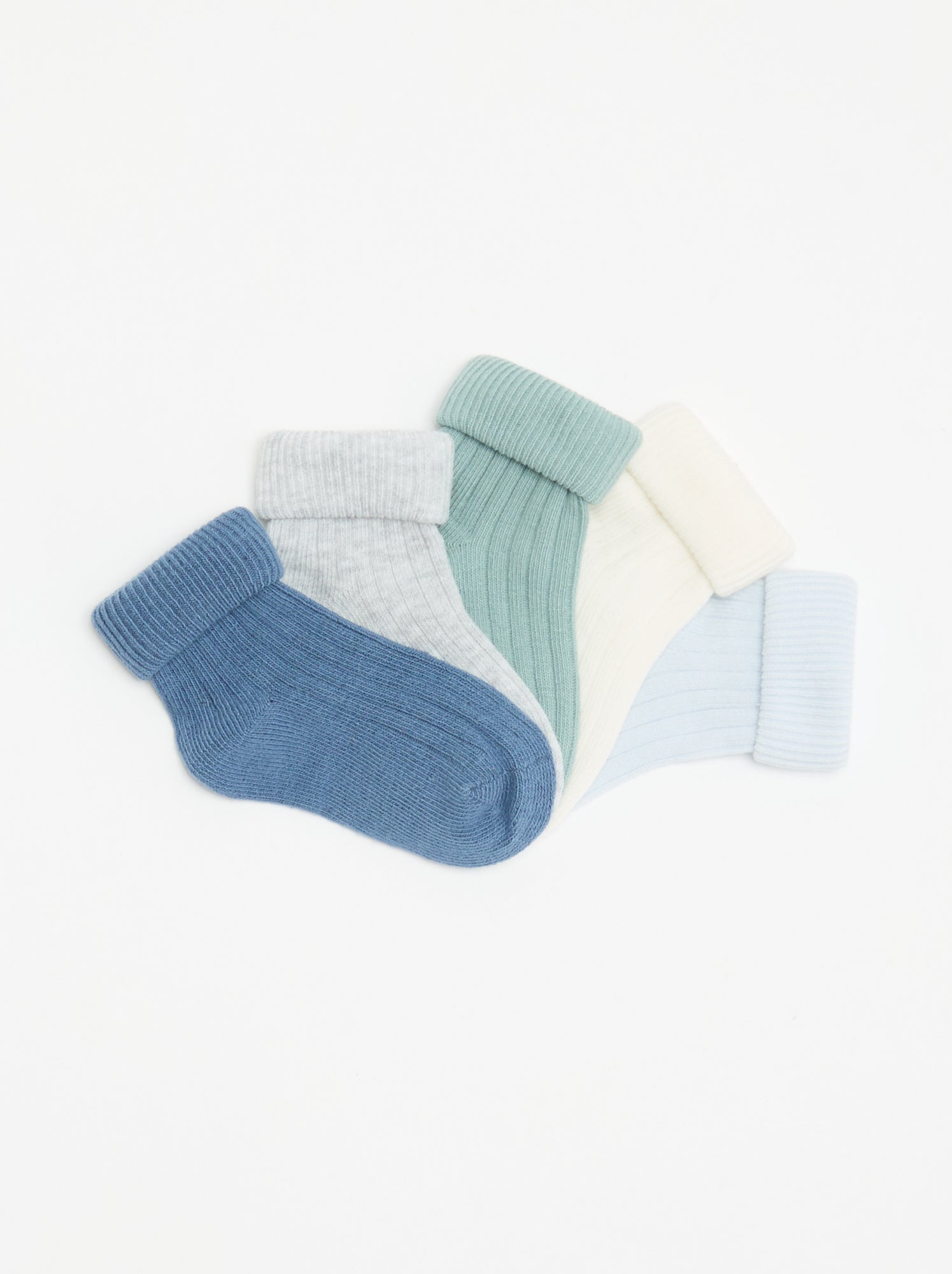 Lot de 5 paires de chaussettes unies - Bleu