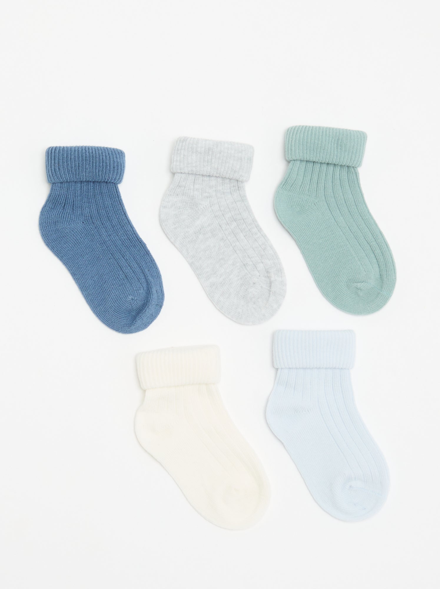 Lot de 5 paires de chaussettes unies - Bleu