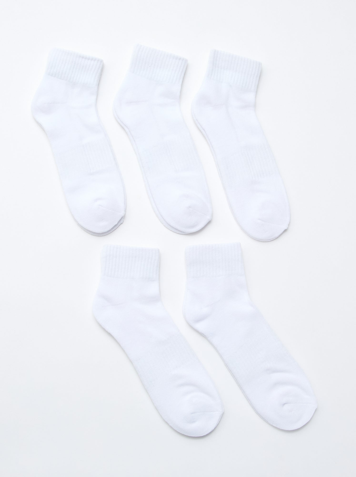 Lot de 5 paires de socquettes de sport - Blanc