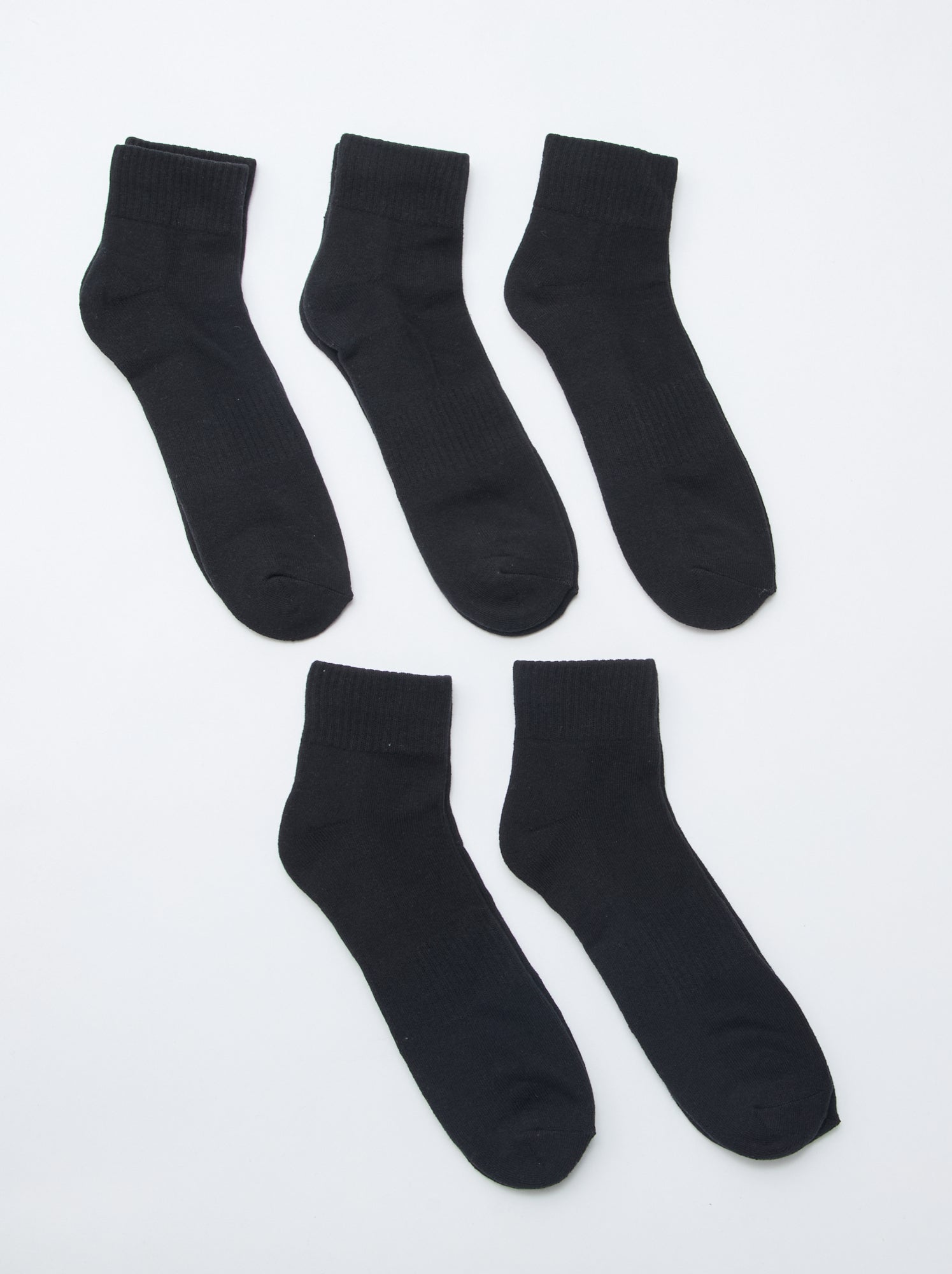 Lot de 5 paires de socquettes de sport - Noir