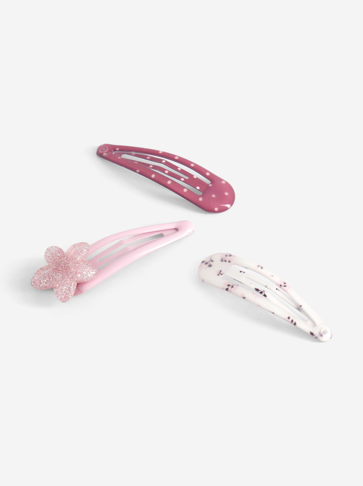 Lot de 6 pinces clic clac - Rose