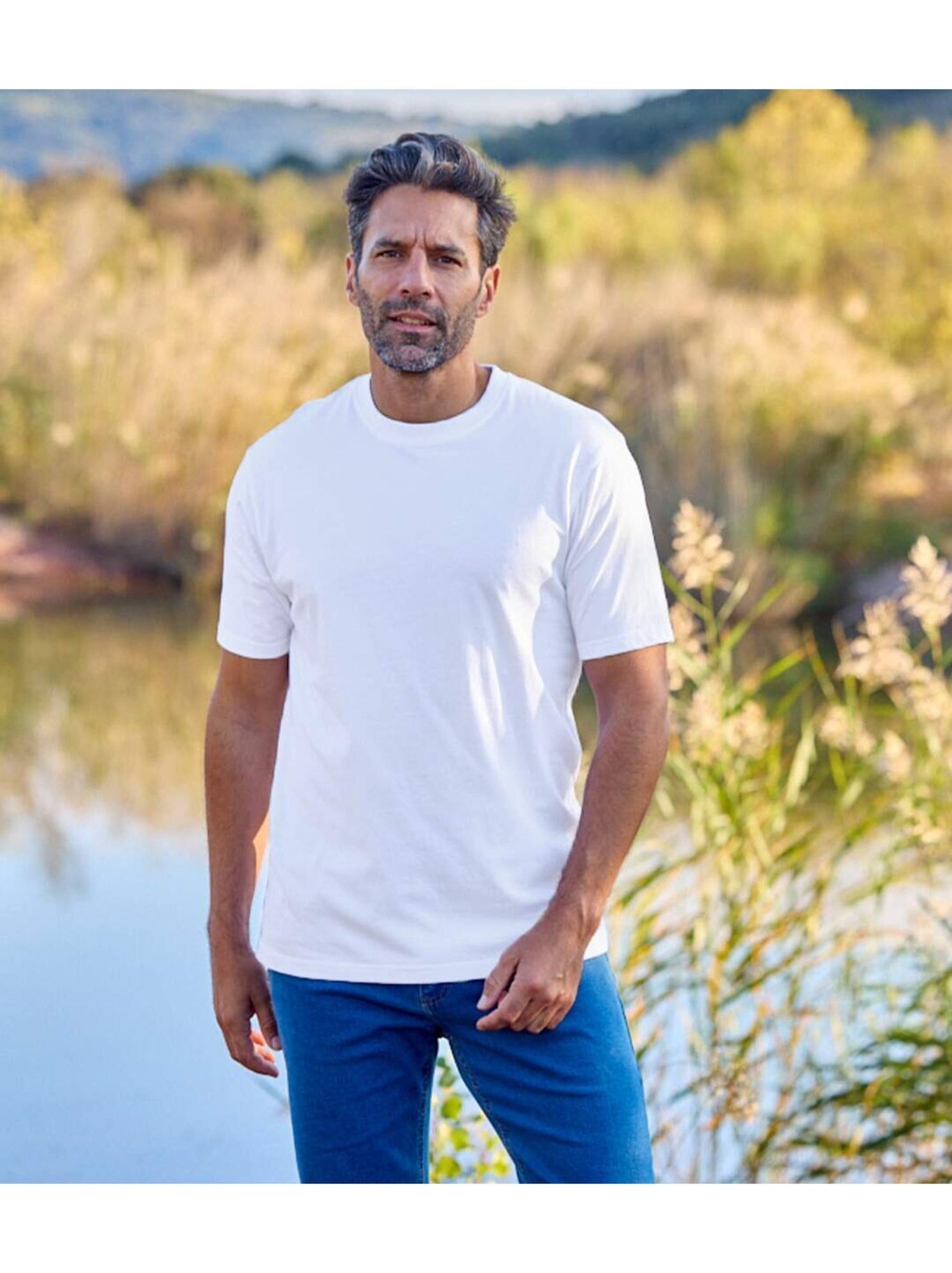 Lot de 6 tee-shirts mc col rond unis  - atlas for men - Blanc Gris Noir
