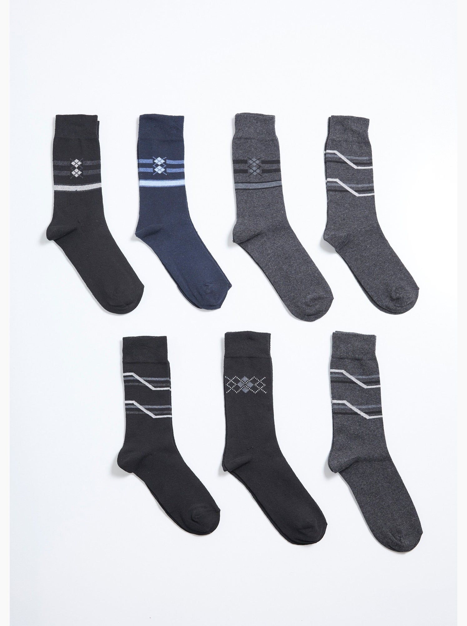 Lot de 7 chaussettes fantaisie - afibel - Multicolore