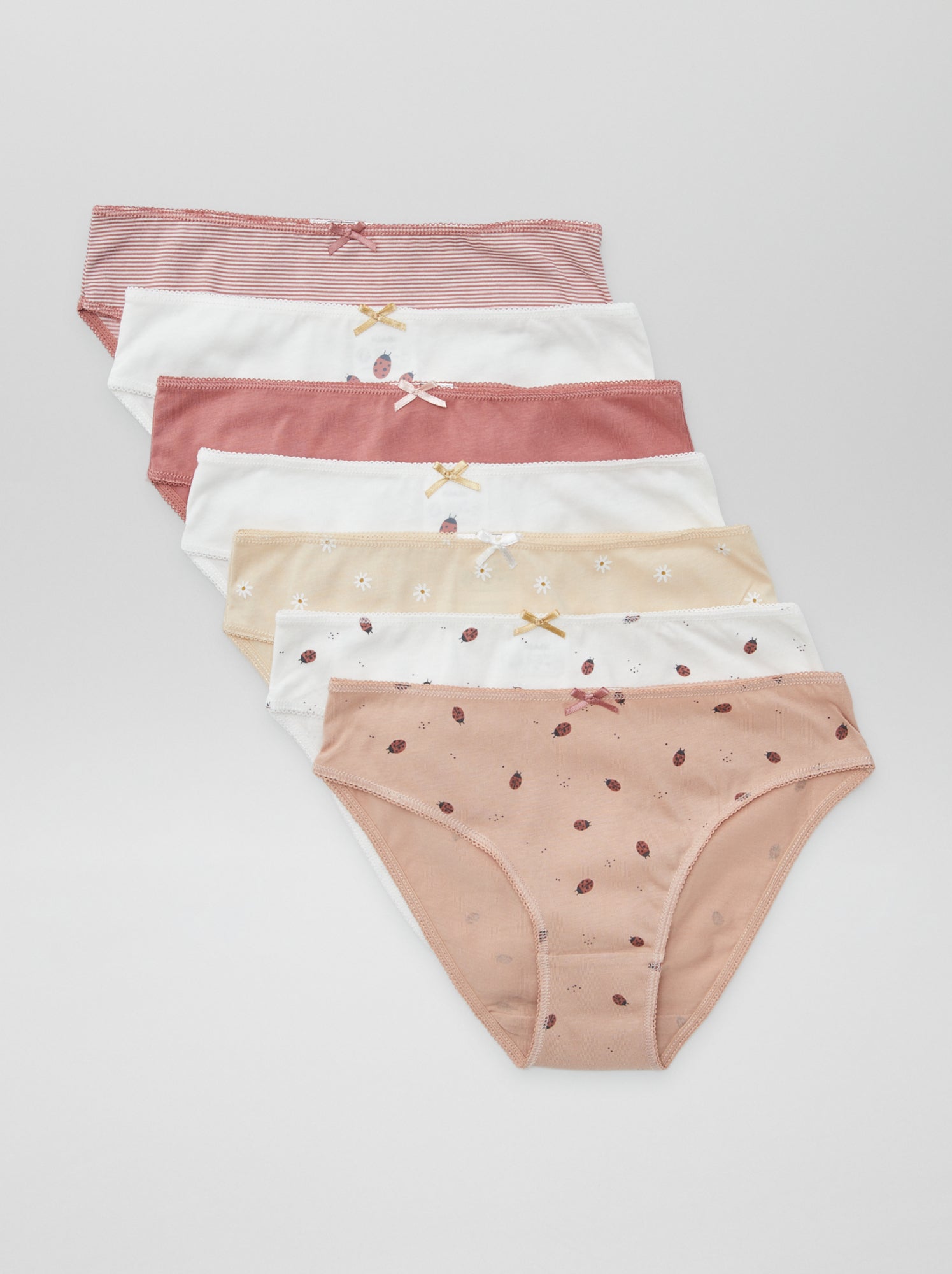 Lot de 7 culottes - Rose/beige