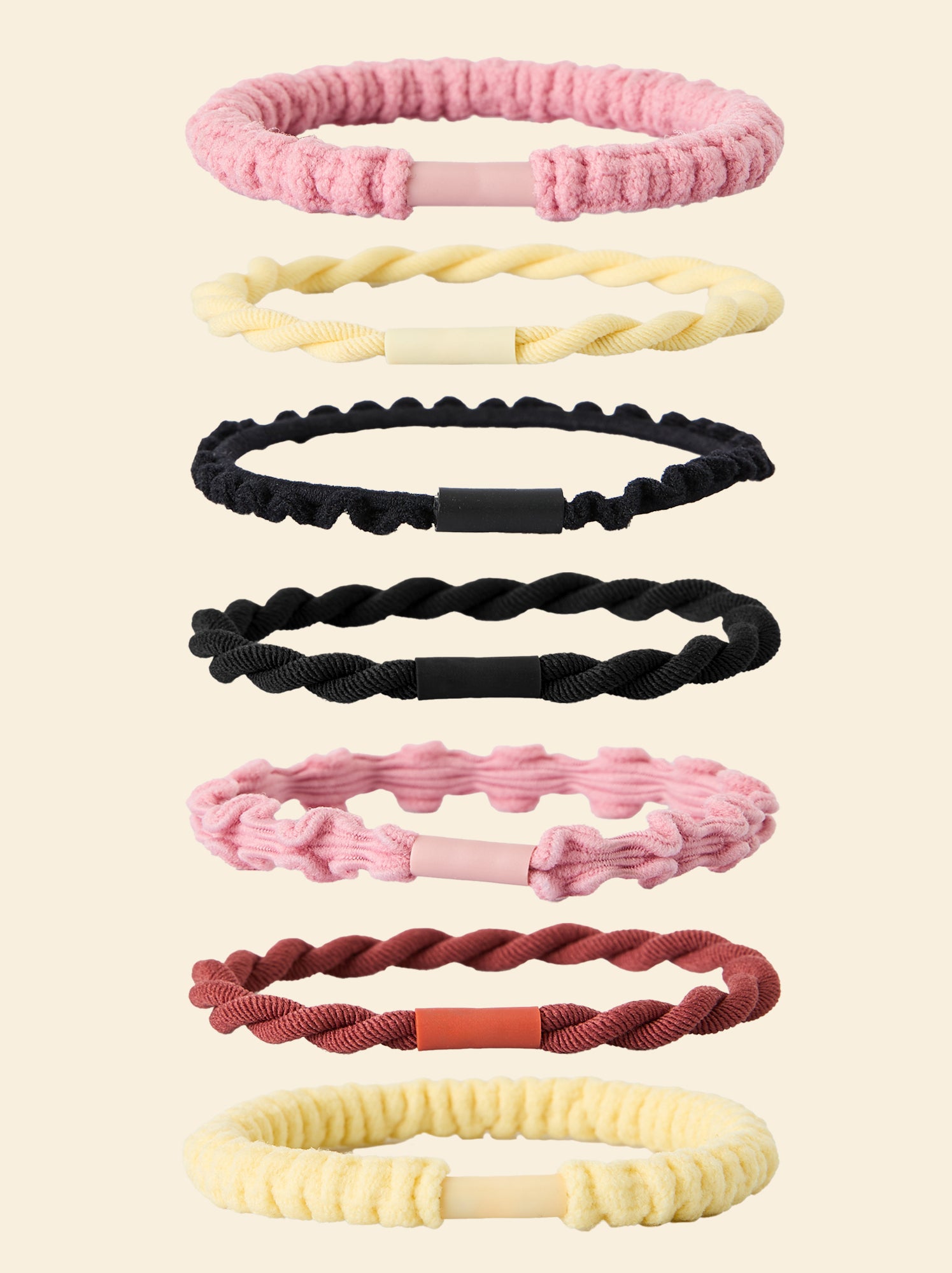 Lot de 7 élastiques (ekstract) - Rose