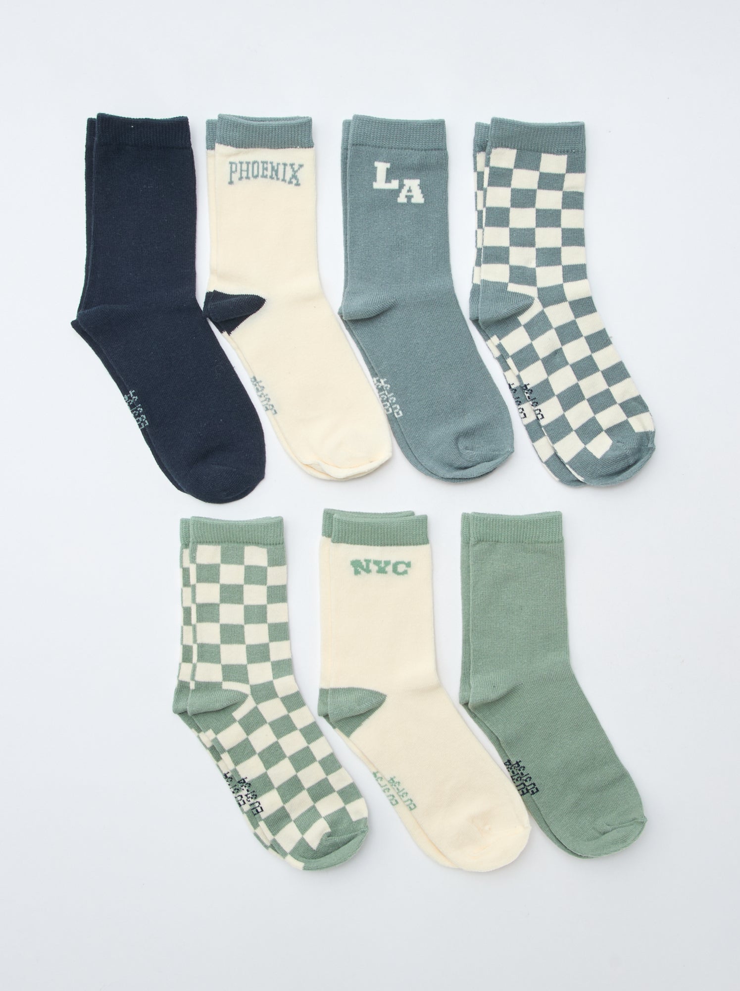 Lot de 7 paires de chaussettes imprimées - Vert