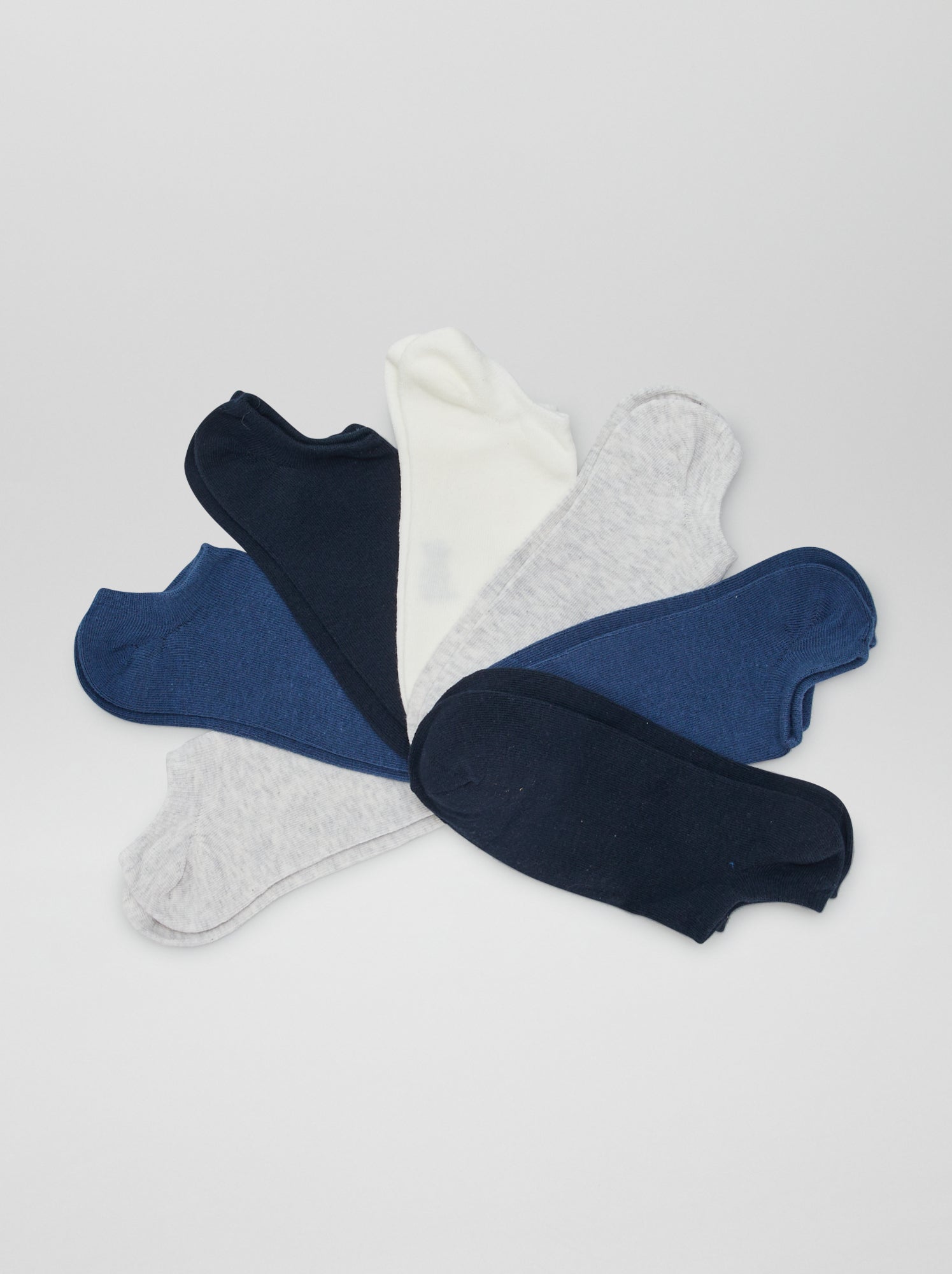 Lot de 7 paires de chaussettes invisibles - Bleu