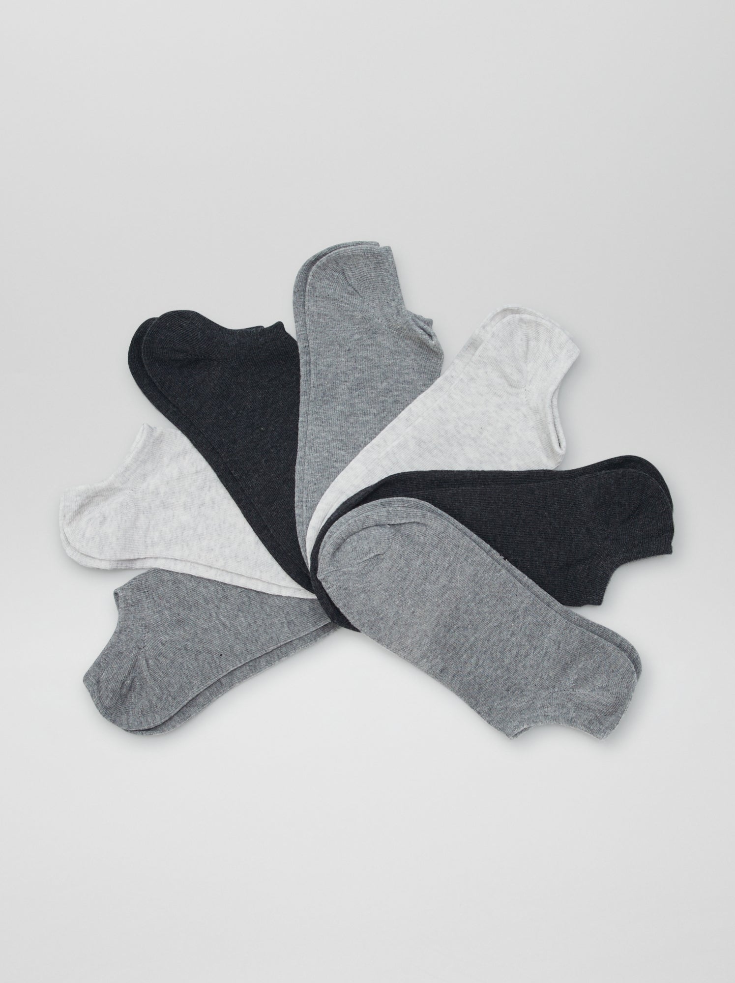 Lot de 7 paires de chaussettes invisibles - Gris
