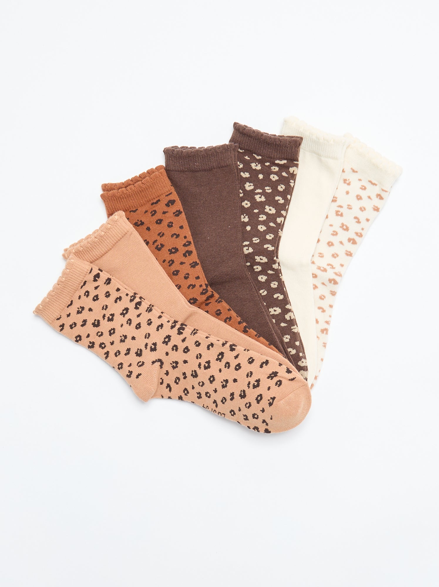 Lot de 7 paires de chaussettes mi-hauteur - Marron