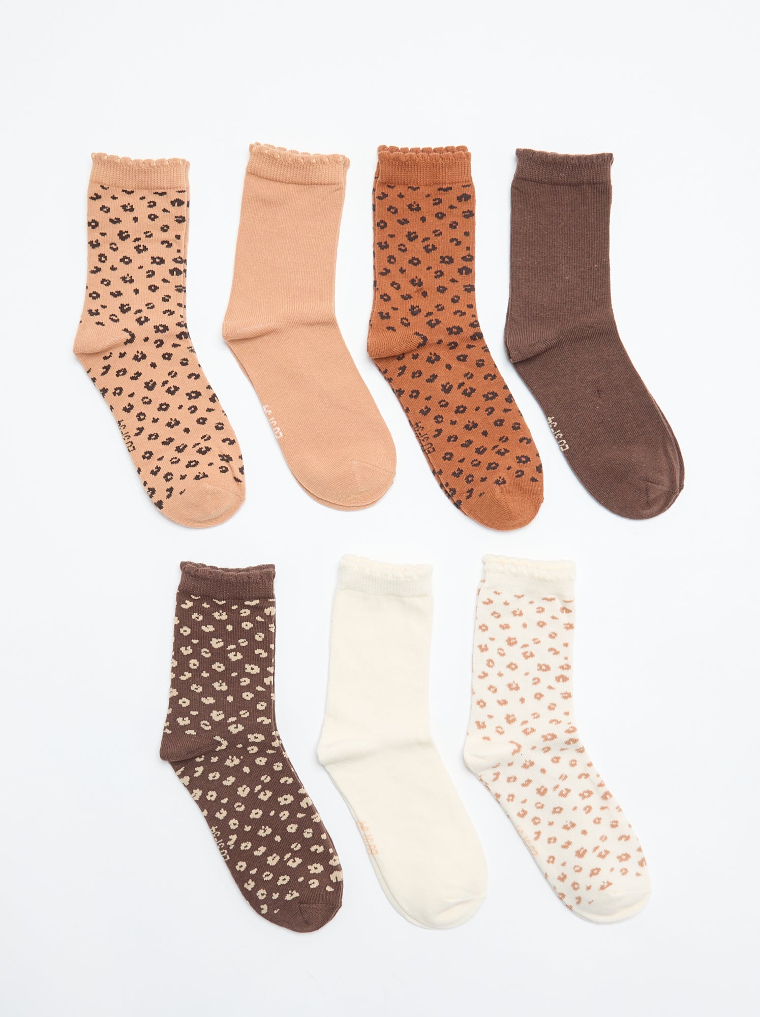 Lot de 7 paires de chaussettes mi-hauteur - Marron