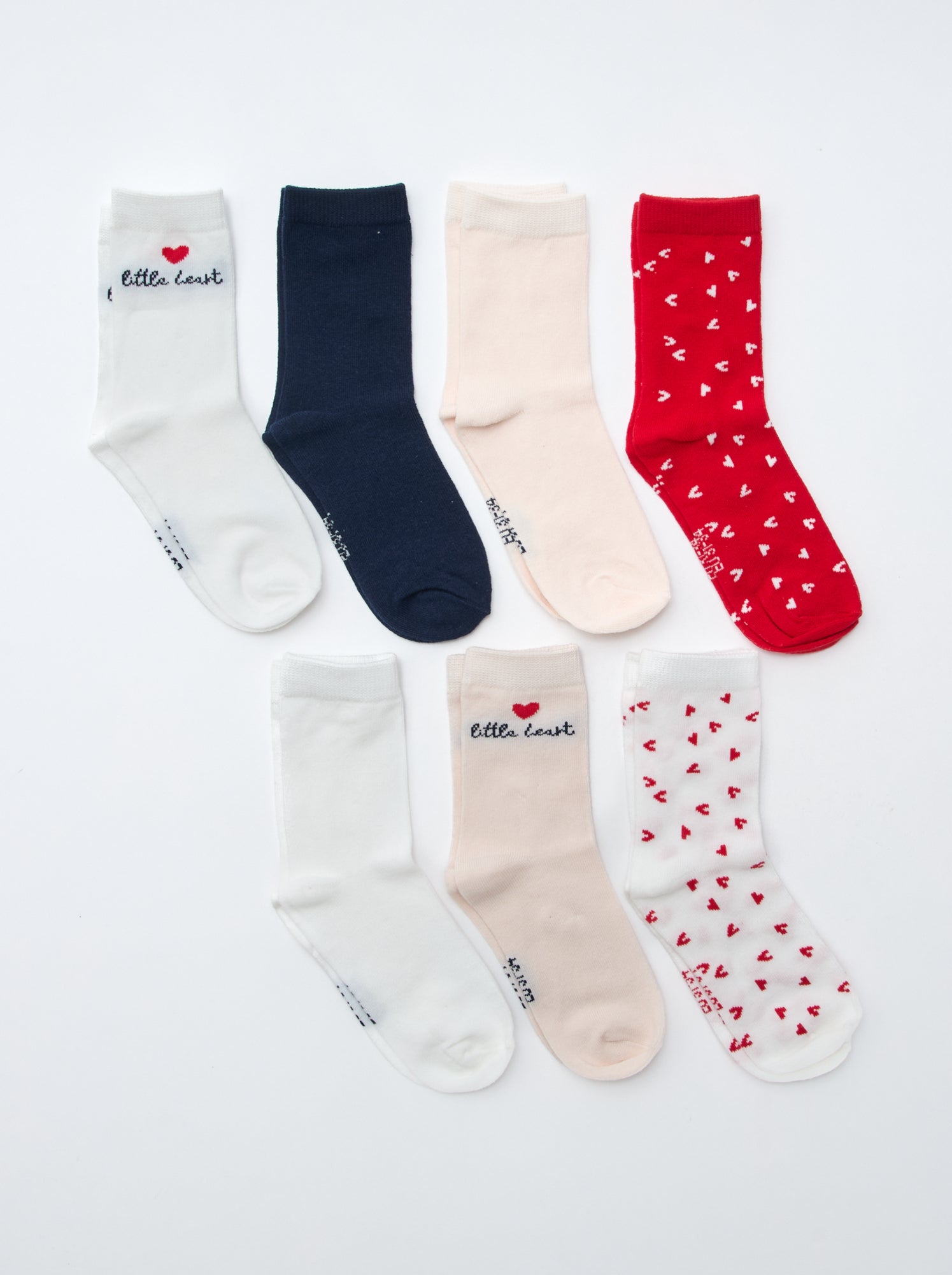 Lot de 7 paires de chaussettes mi-hauteur - Rose