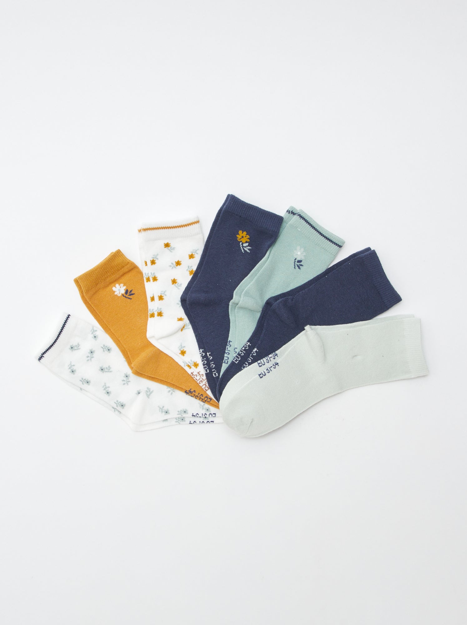 Lot de 7 paires de chaussettes mi-hauteur - Vert