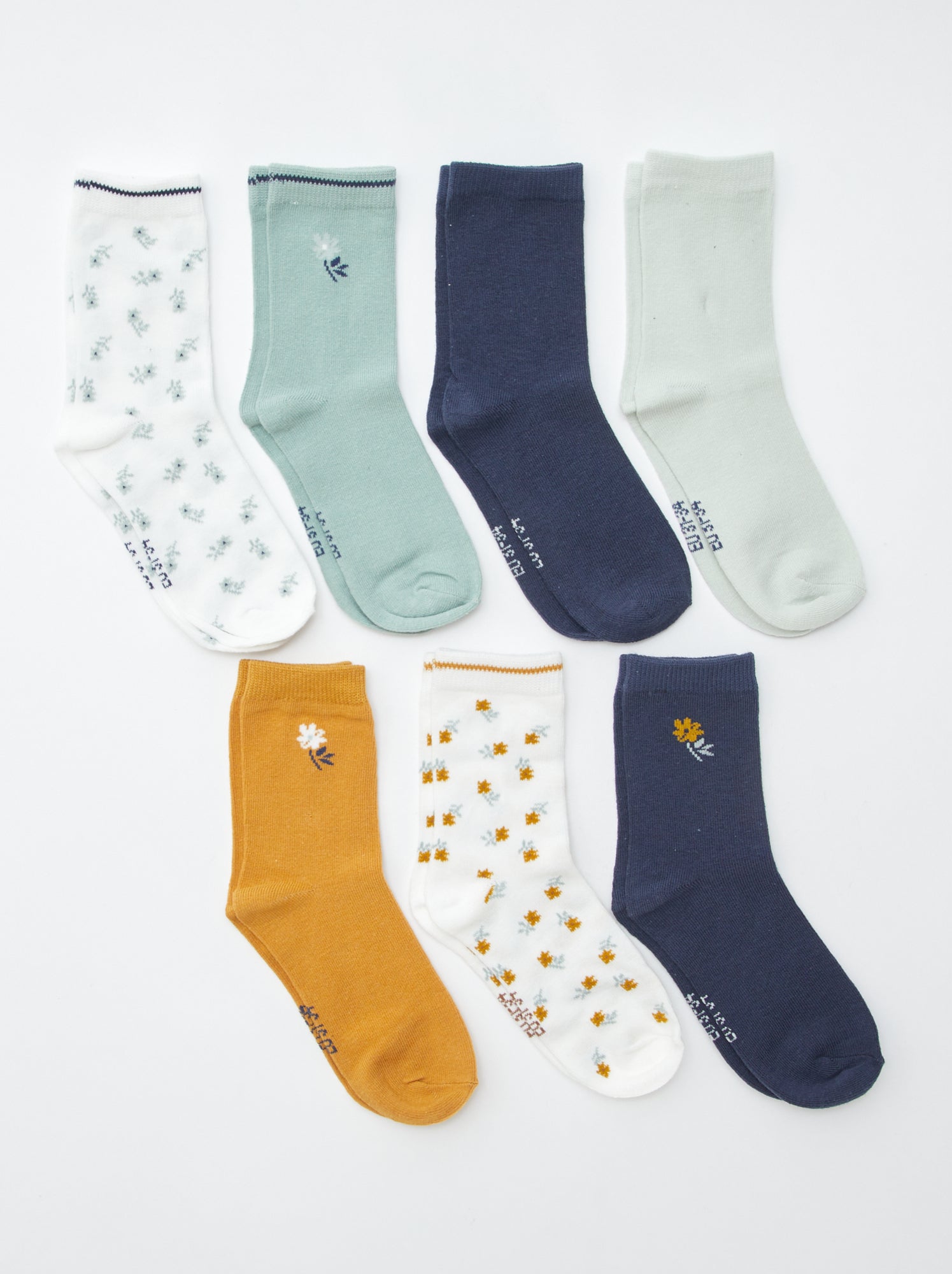 Lot de 7 paires de chaussettes mi-hauteur - Vert