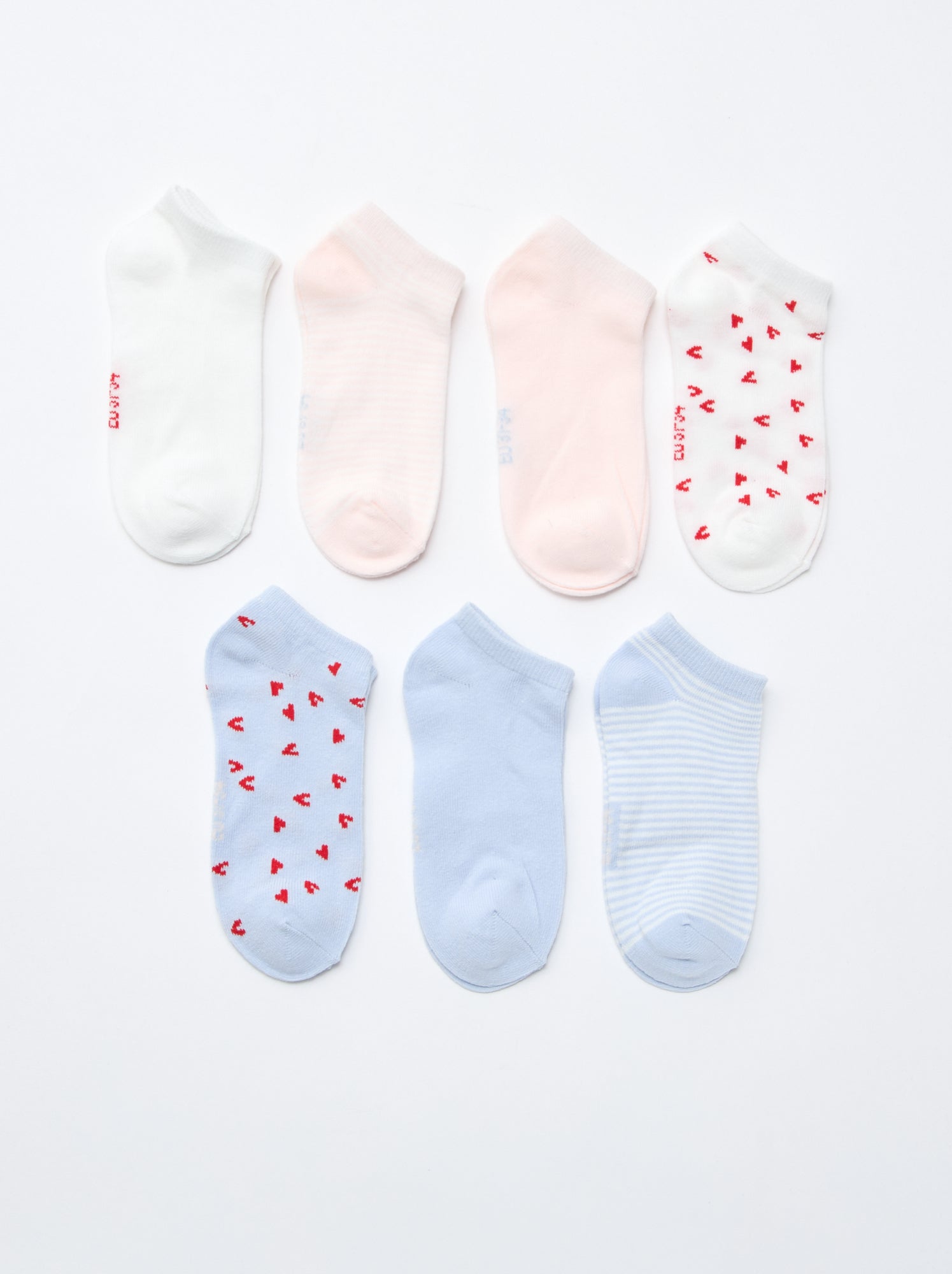 Lot de 7 paires de socquettes invisibles - Blanc