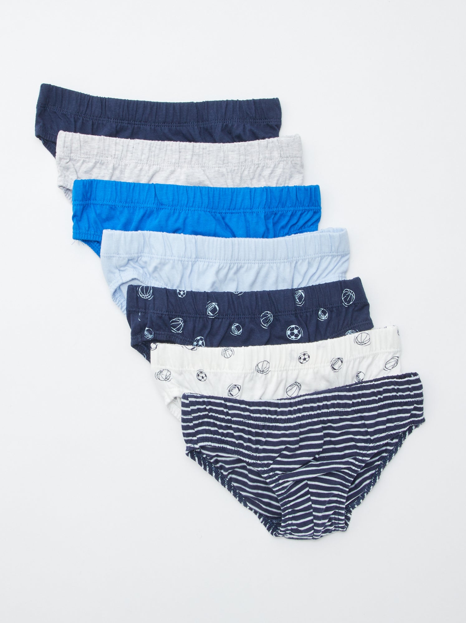 Lot de 7 slips à imprimés - Bleu