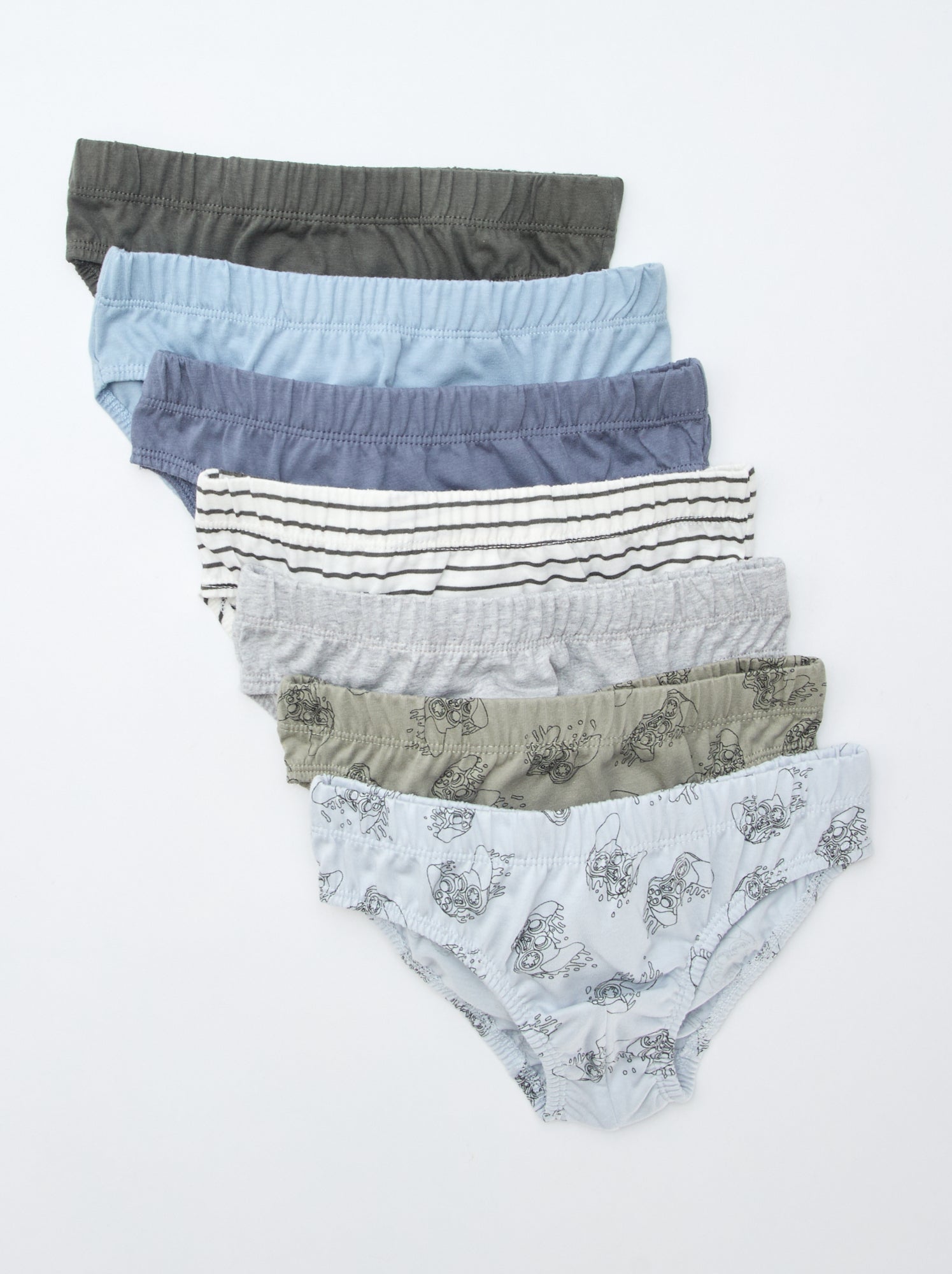 Lot de 7 slips à imprimés - Gris (DKL25_11)