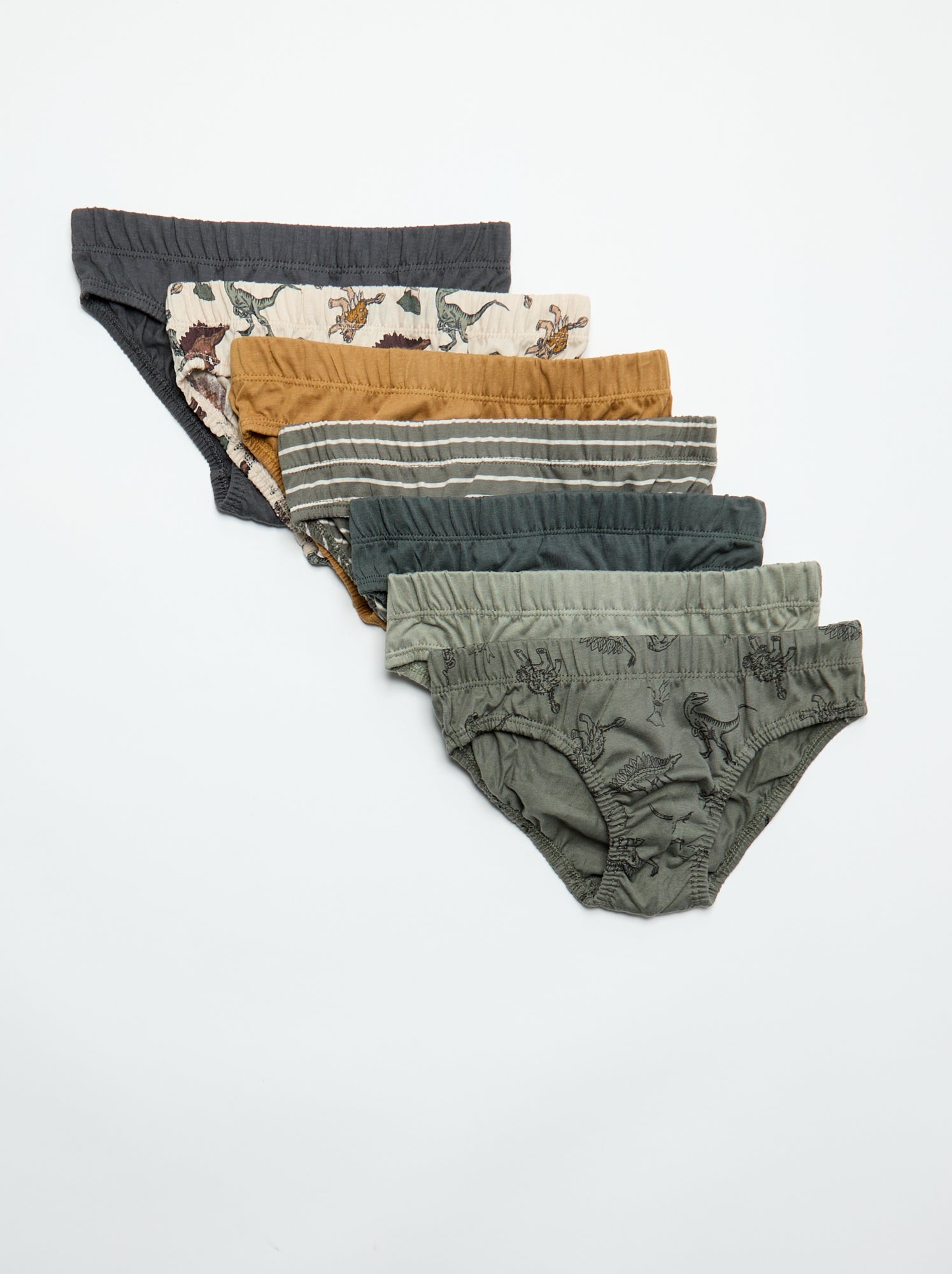 Lot de 7 slips à imprimés - Kaki