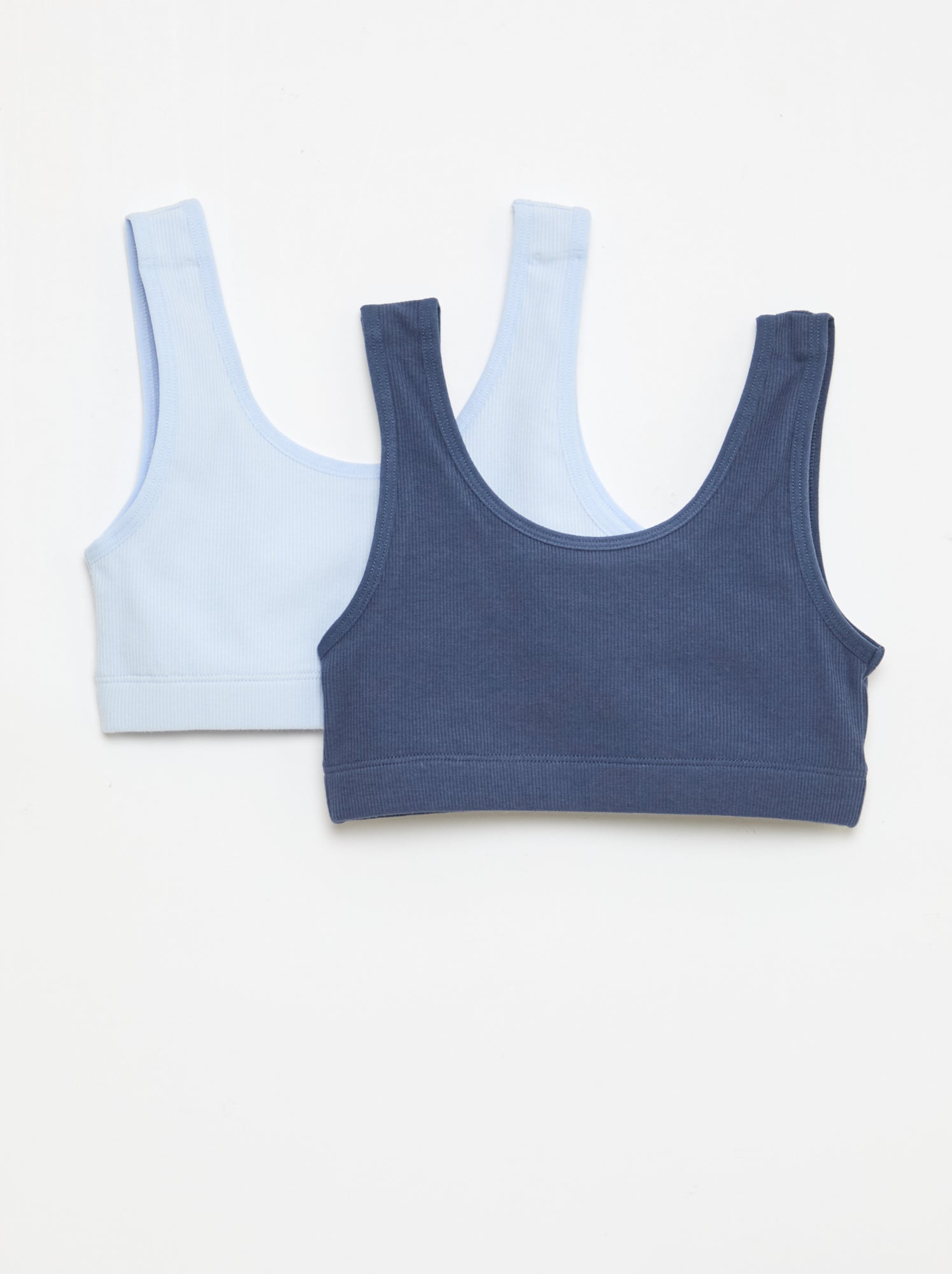 Lot de brassière en maille côtelée - Bleu