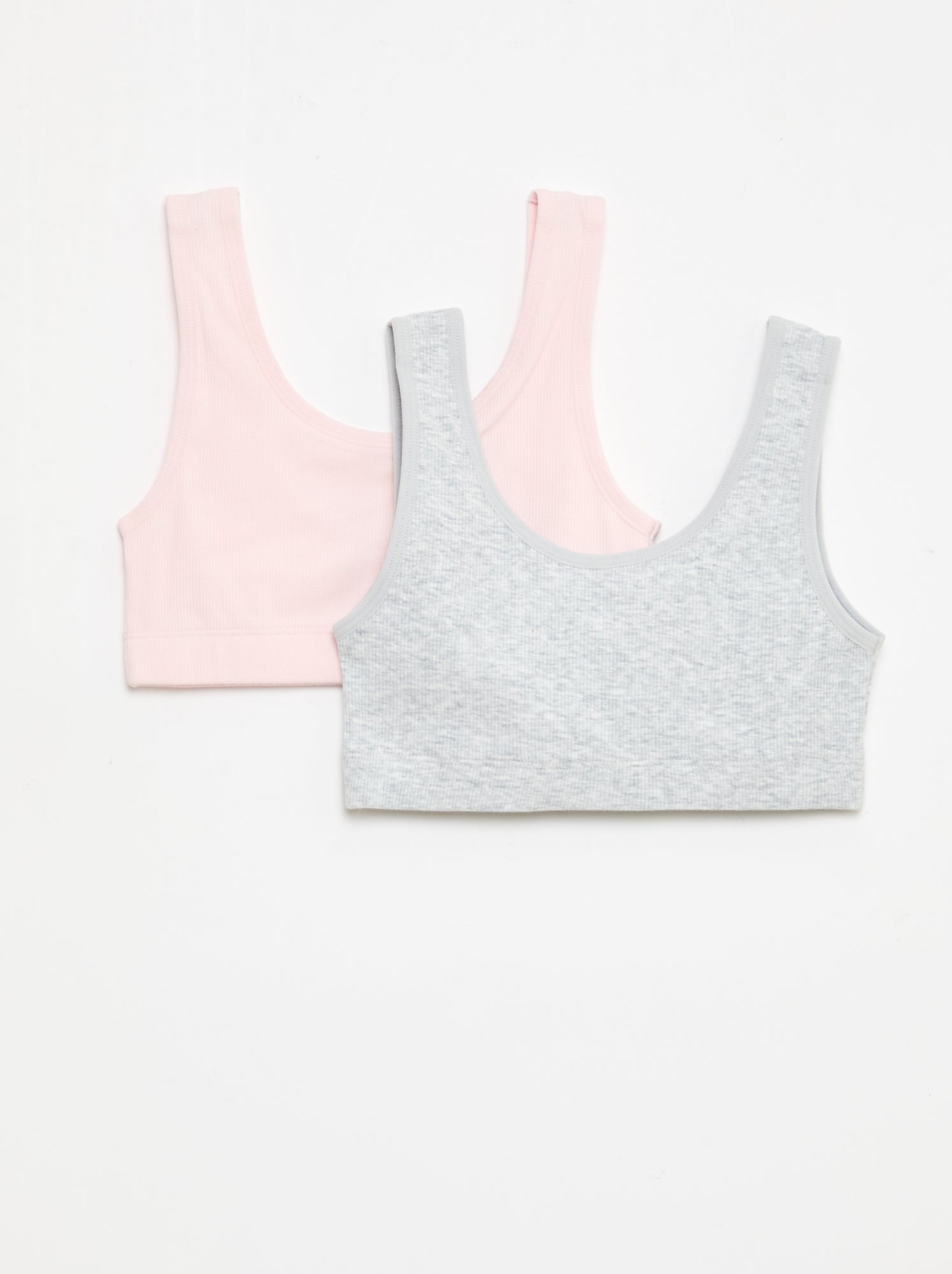 Lot de brassière en maille côtelée - Gris