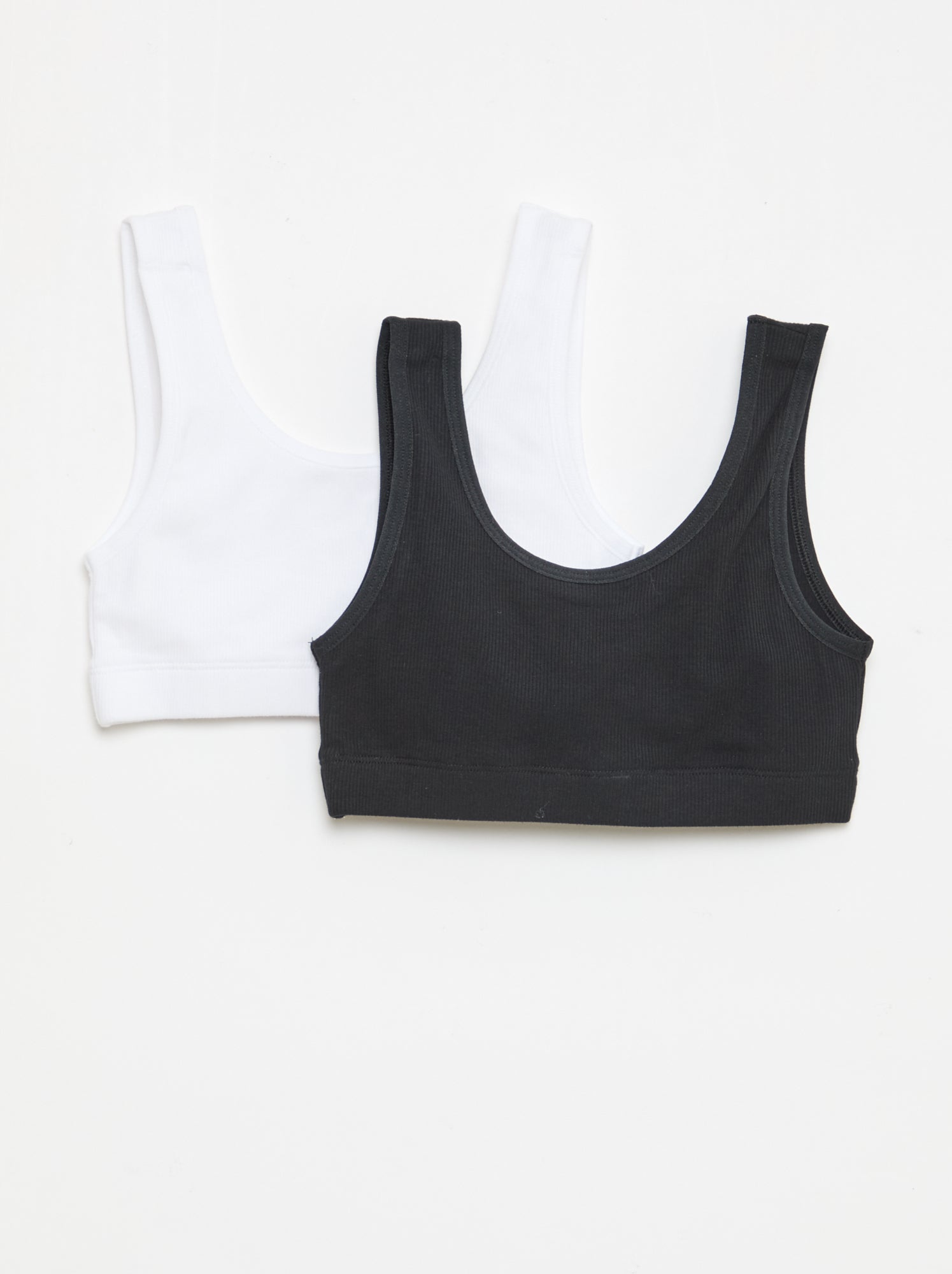 Lot de brassière en maille côtelée - Noir