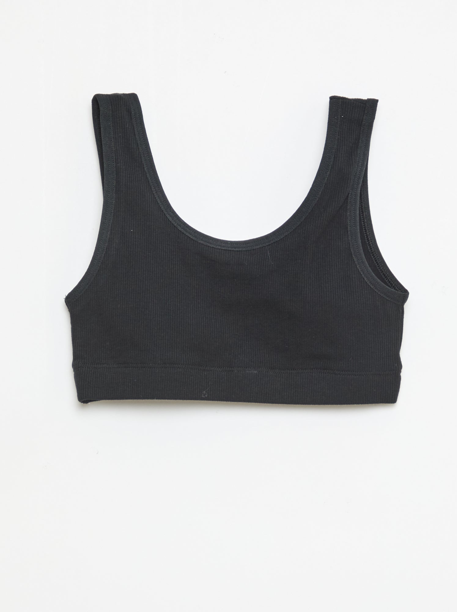 Lot de brassière en maille côtelée - Noir