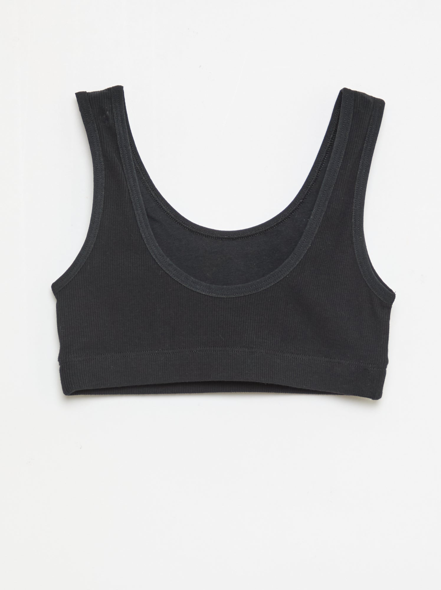 Lot de brassière en maille côtelée - Noir