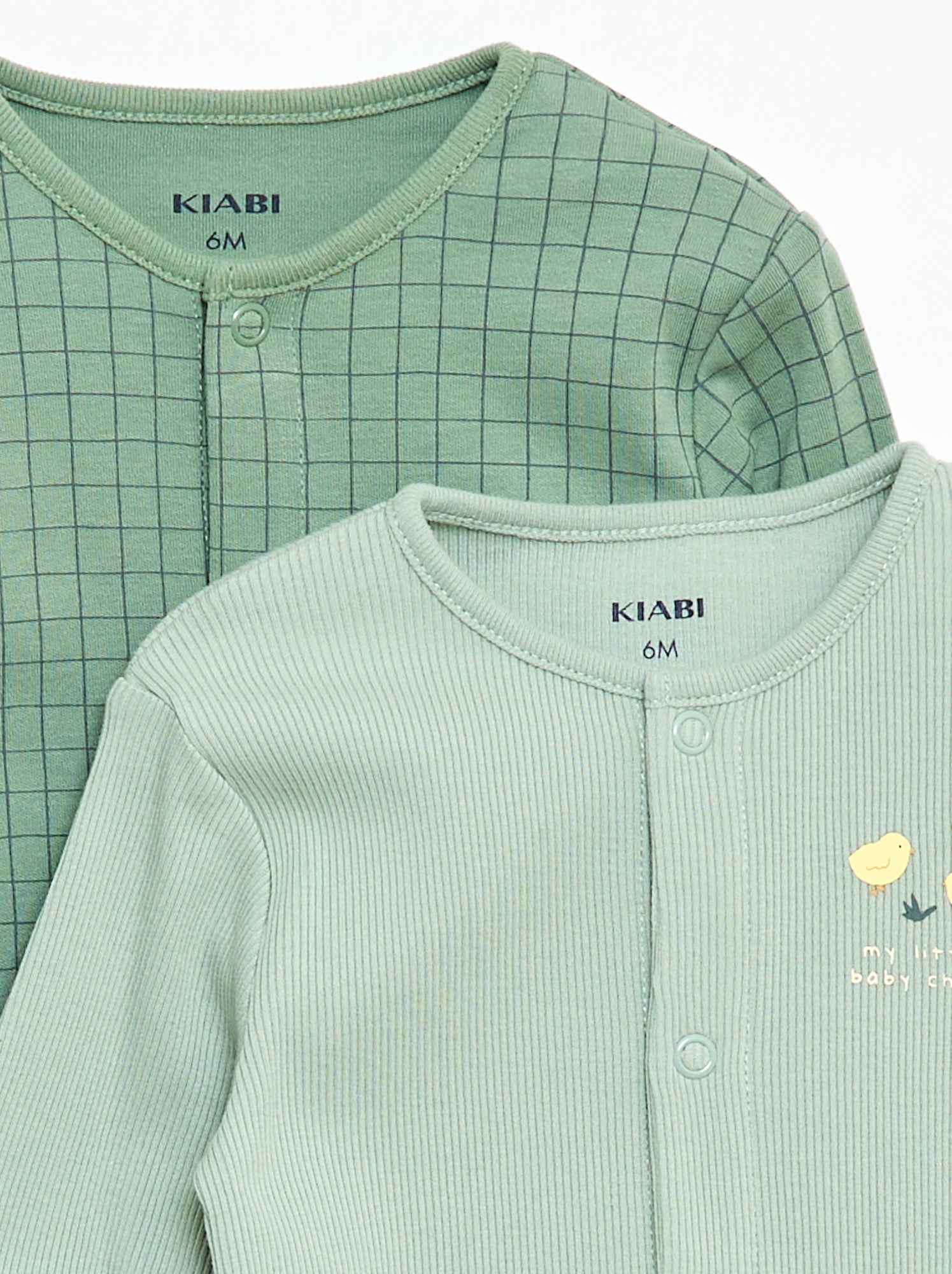 Lot de pyjamas dors biens avec pieds - Vert