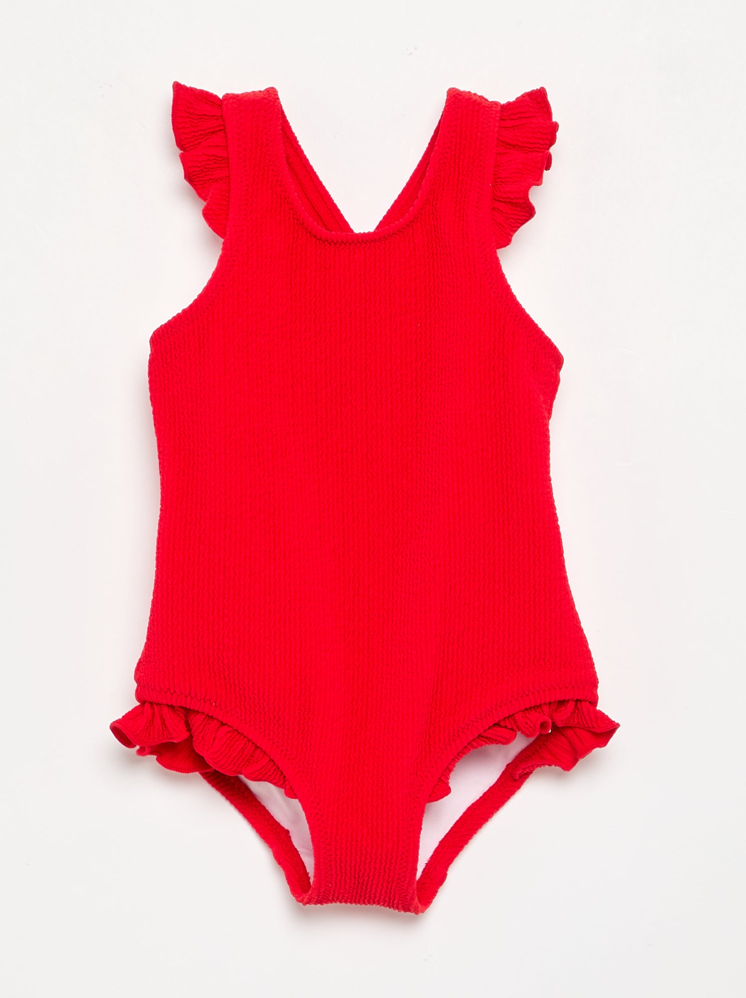Maillot de bain 1 pièce avec volants - Rouge