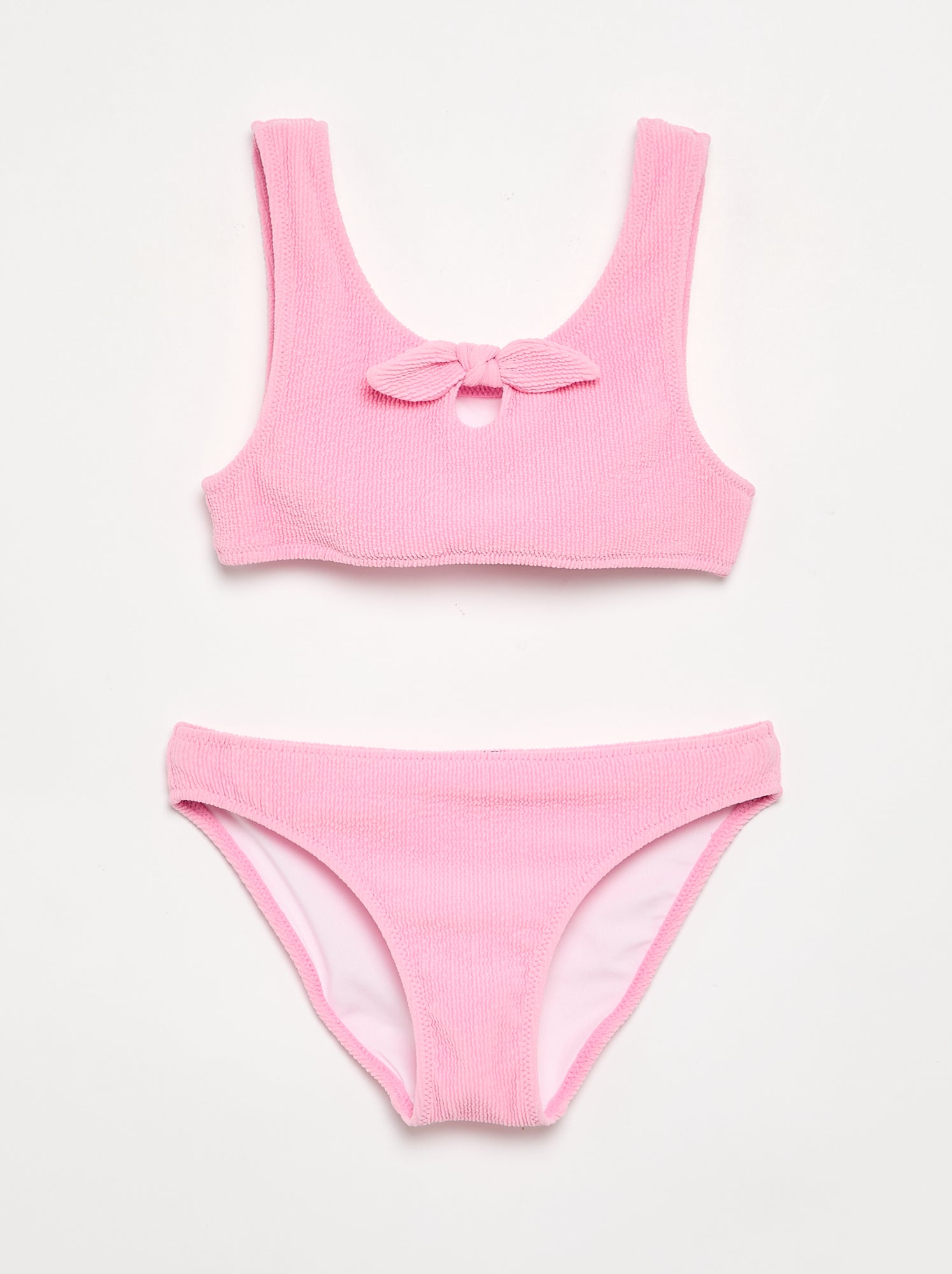 Maillot de bain 2 pièces avec nœud - Rose