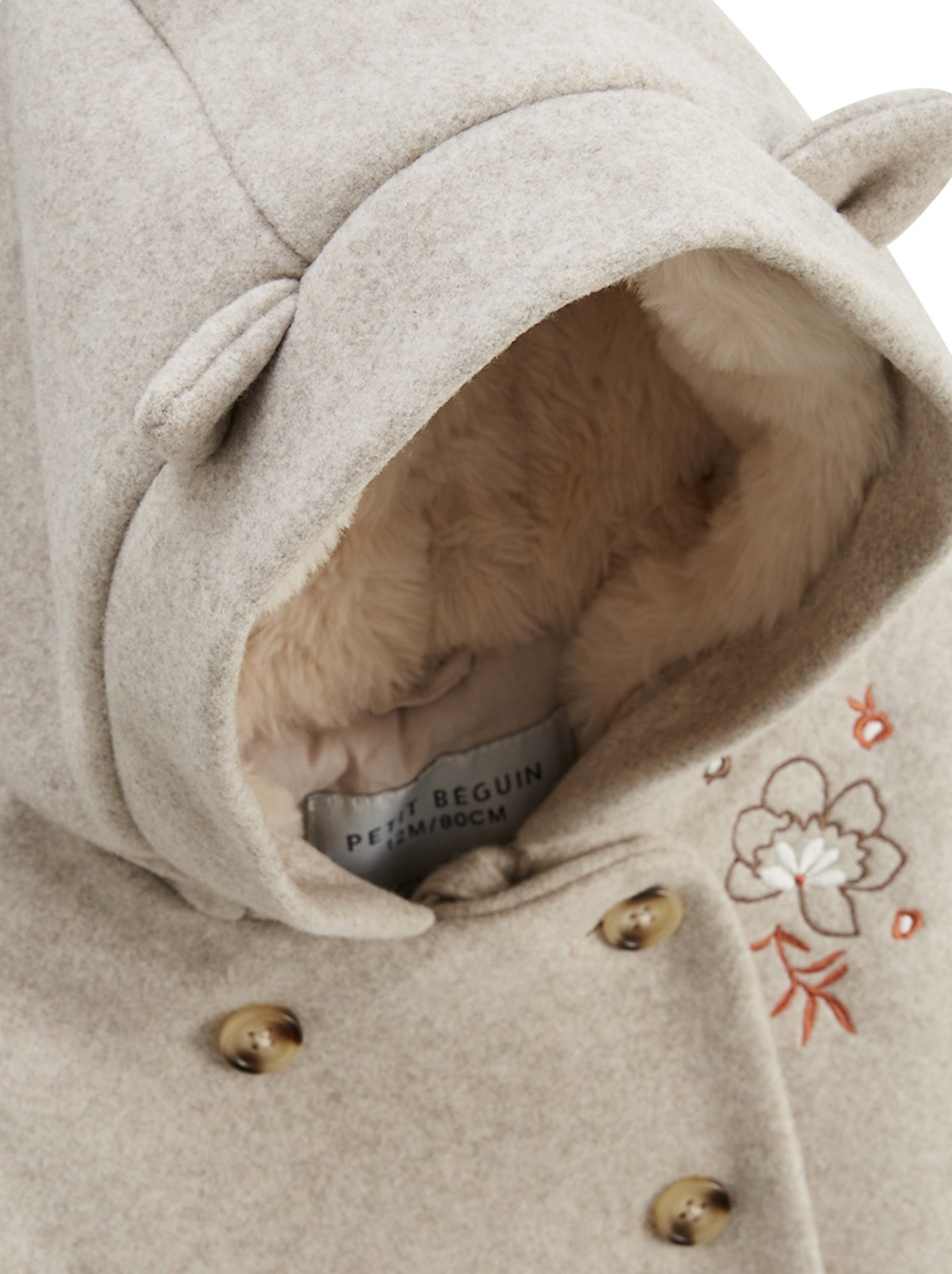 Manteau enfant avec capuche manouk - Beige