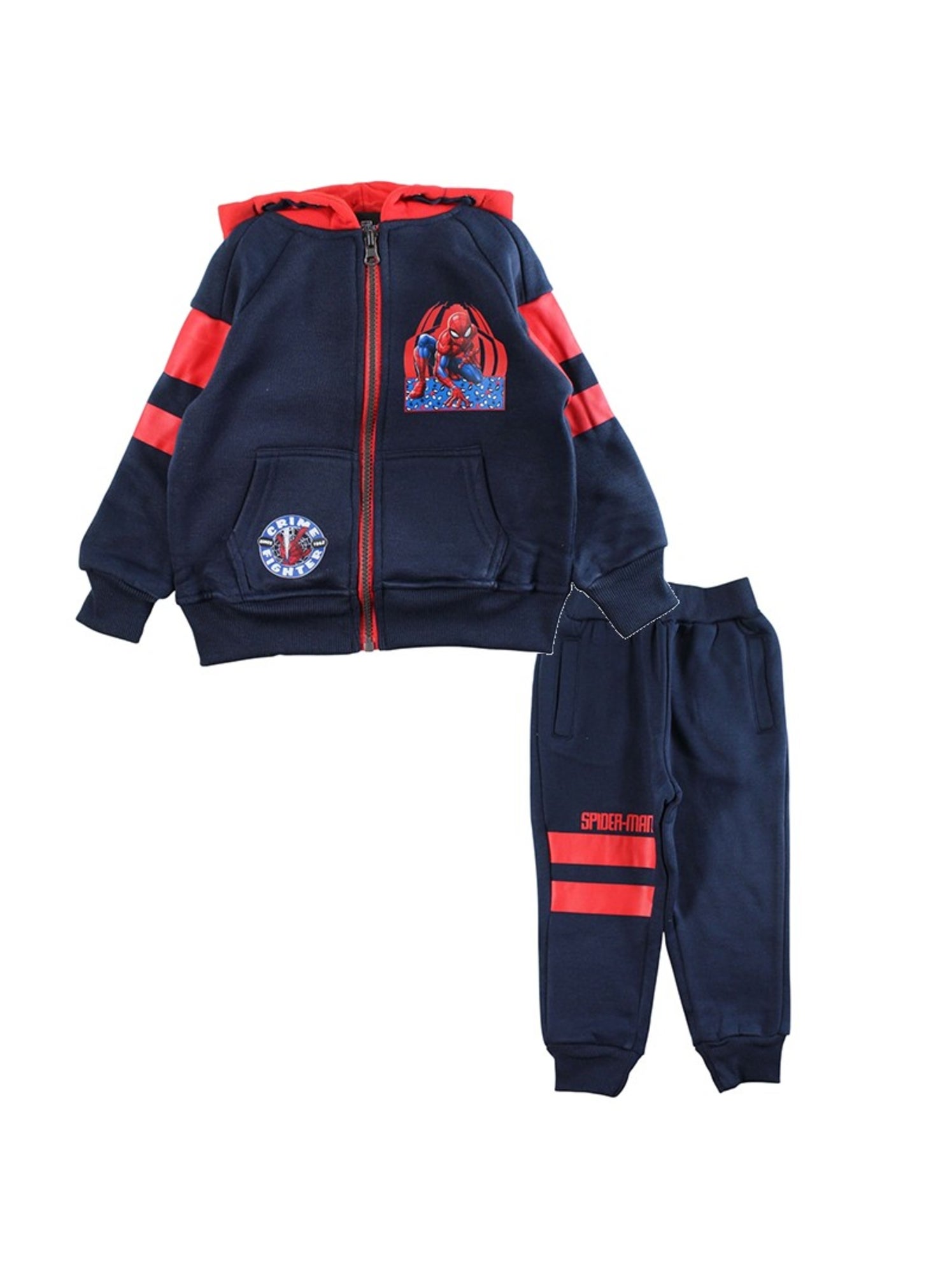 Marvel - ensemble jogging garçon veste capuche et pantalon à imprimé - Bleu marine