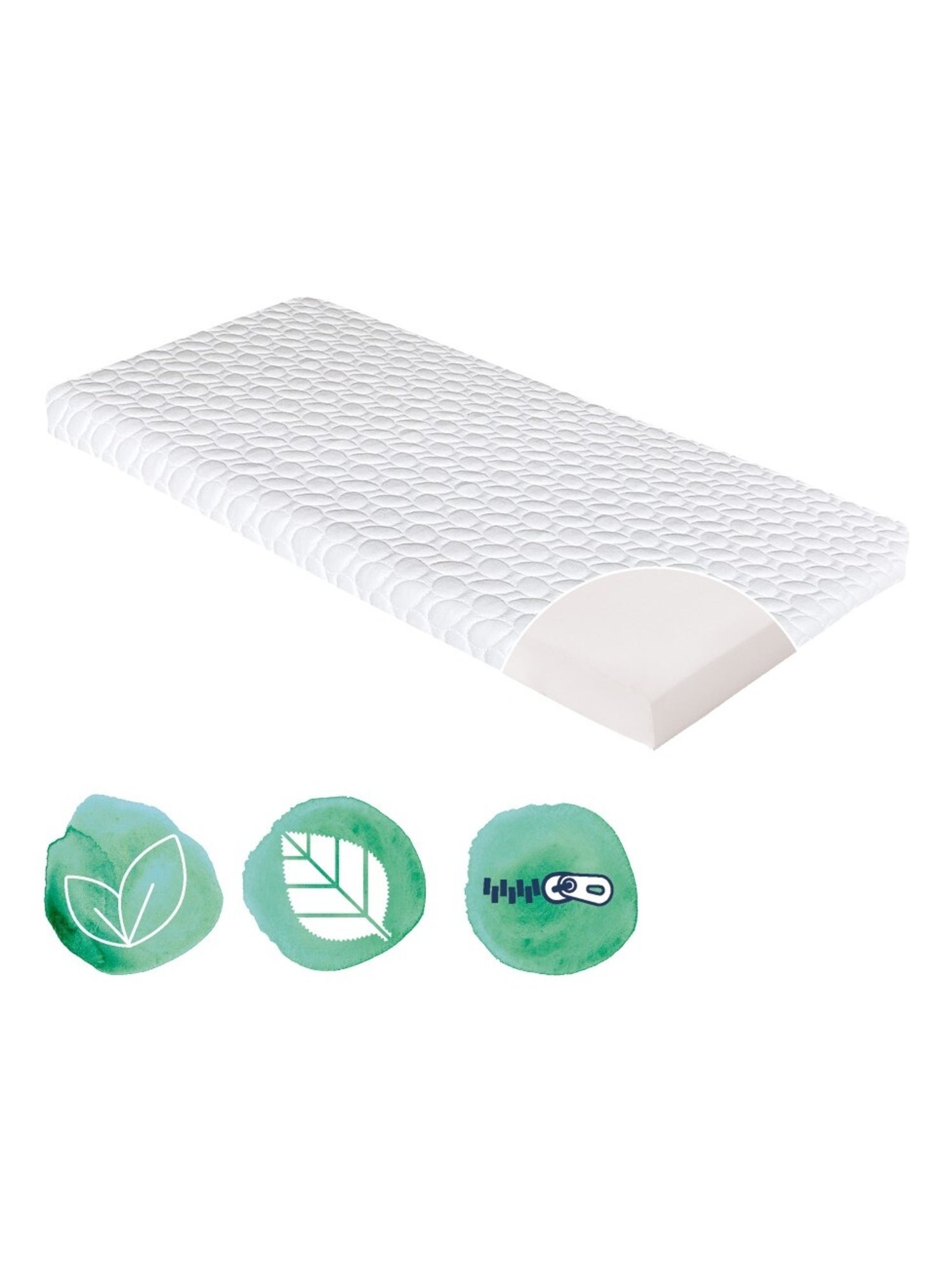 Matelas De Berceau Cododo Fresh - 50 cm x 83 cm x 5 cm - Blanc