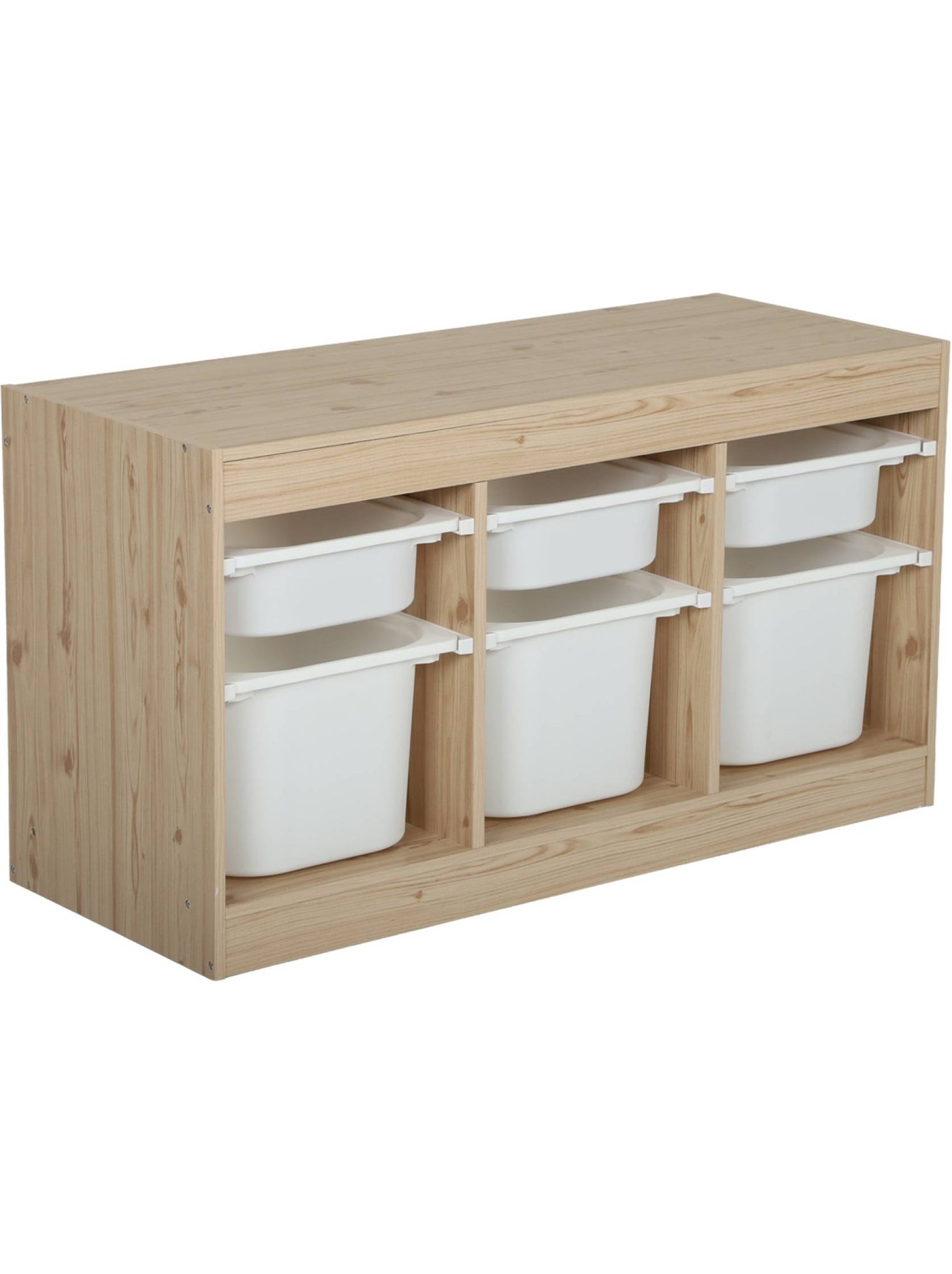 Meuble de rangement pour enfant décor bois 6 bacs de rangement sora - Marron