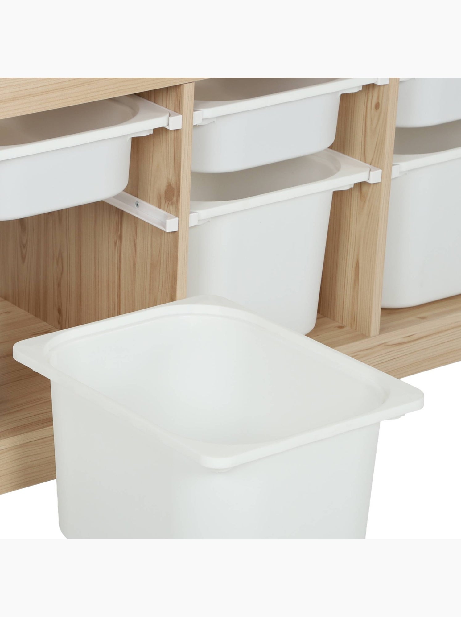 Meuble de rangement pour enfant décor bois 6 bacs de rangement sora - Marron