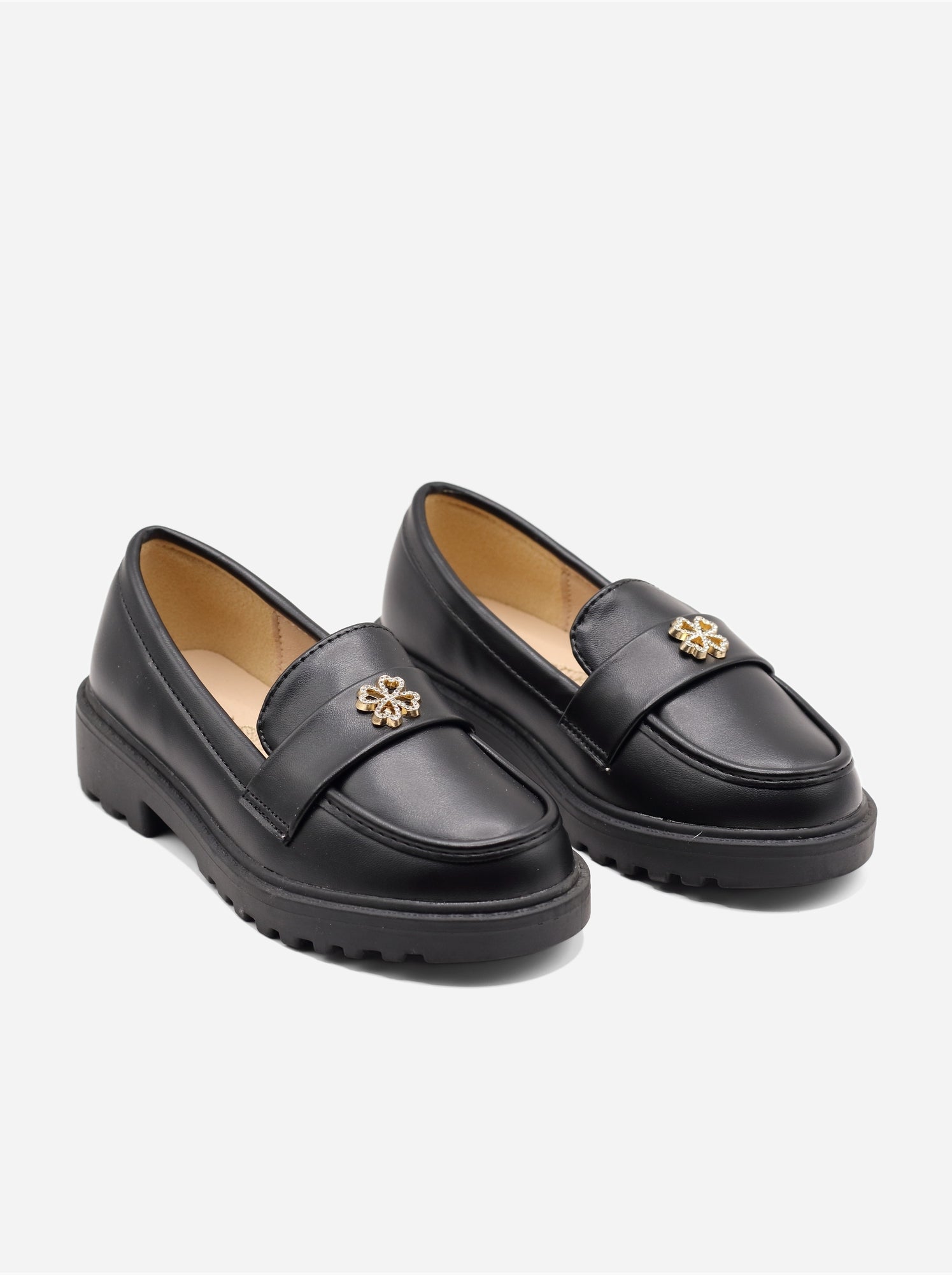 Mocassins à détail strass - Noir mat