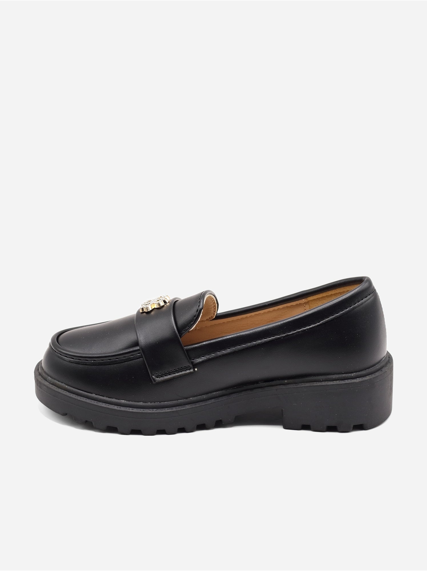 Mocassins à détail strass - Noir mat